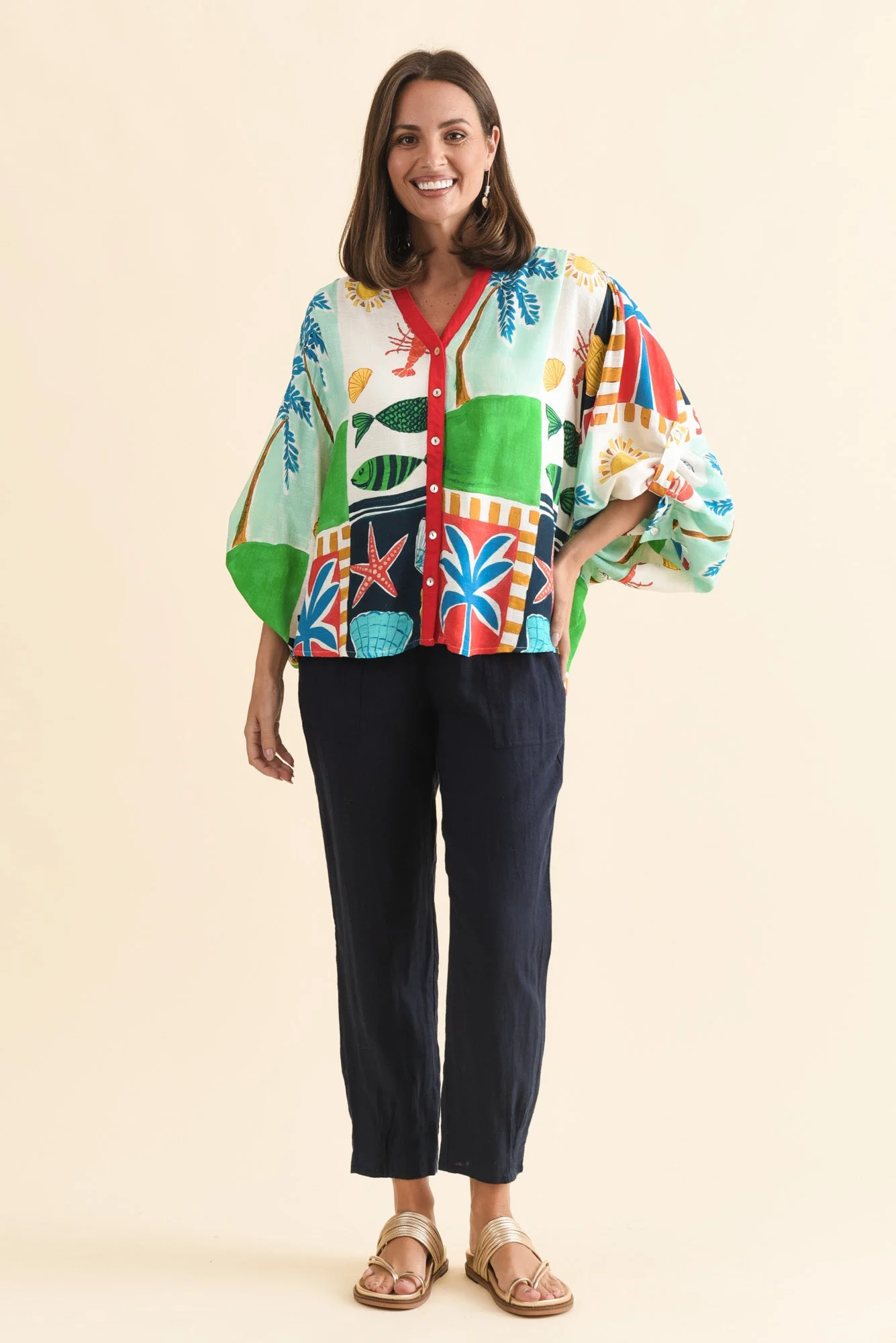 Tatum Navy Linen Pants - Image 6