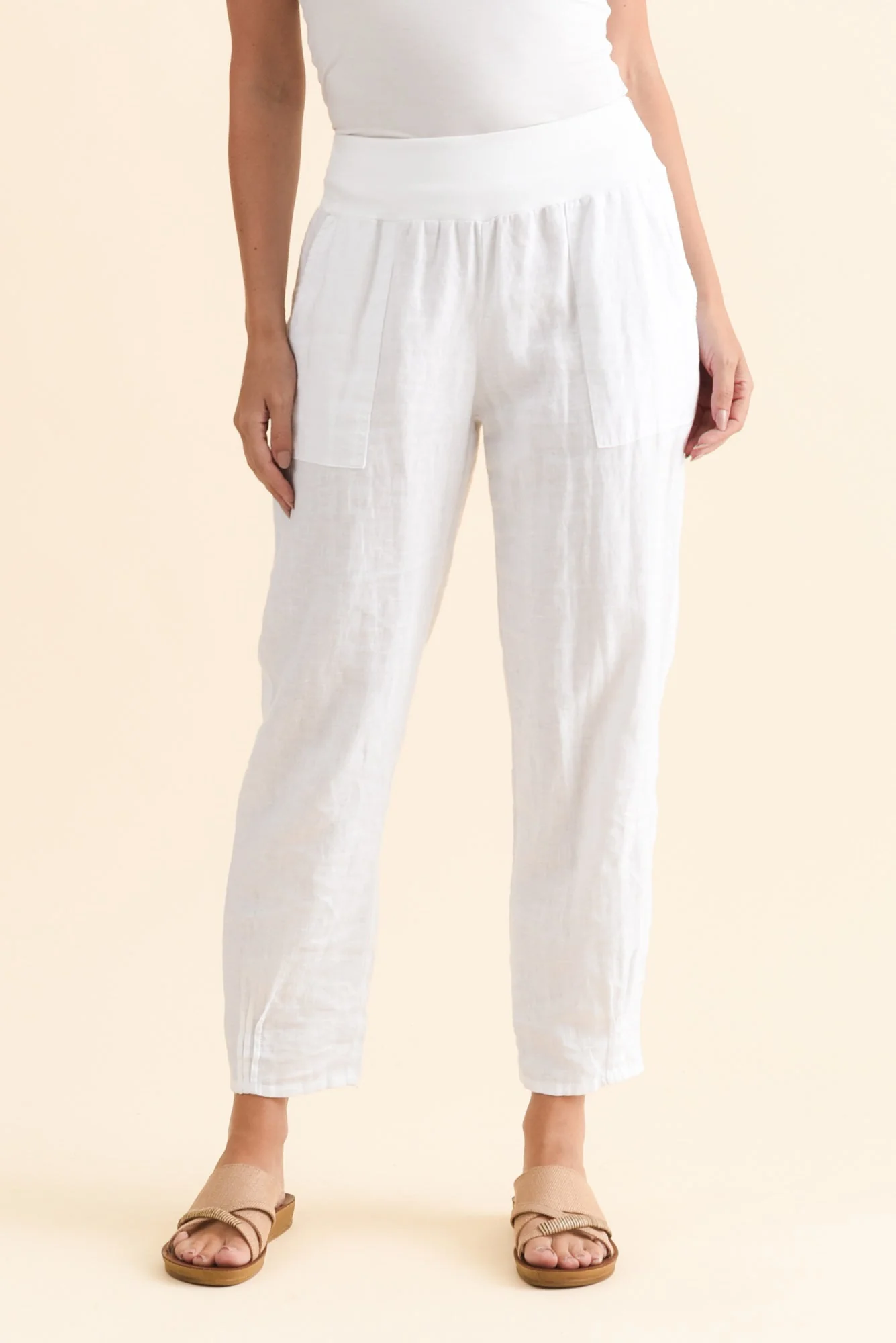 Tatum White Linen Pants - Image 2
