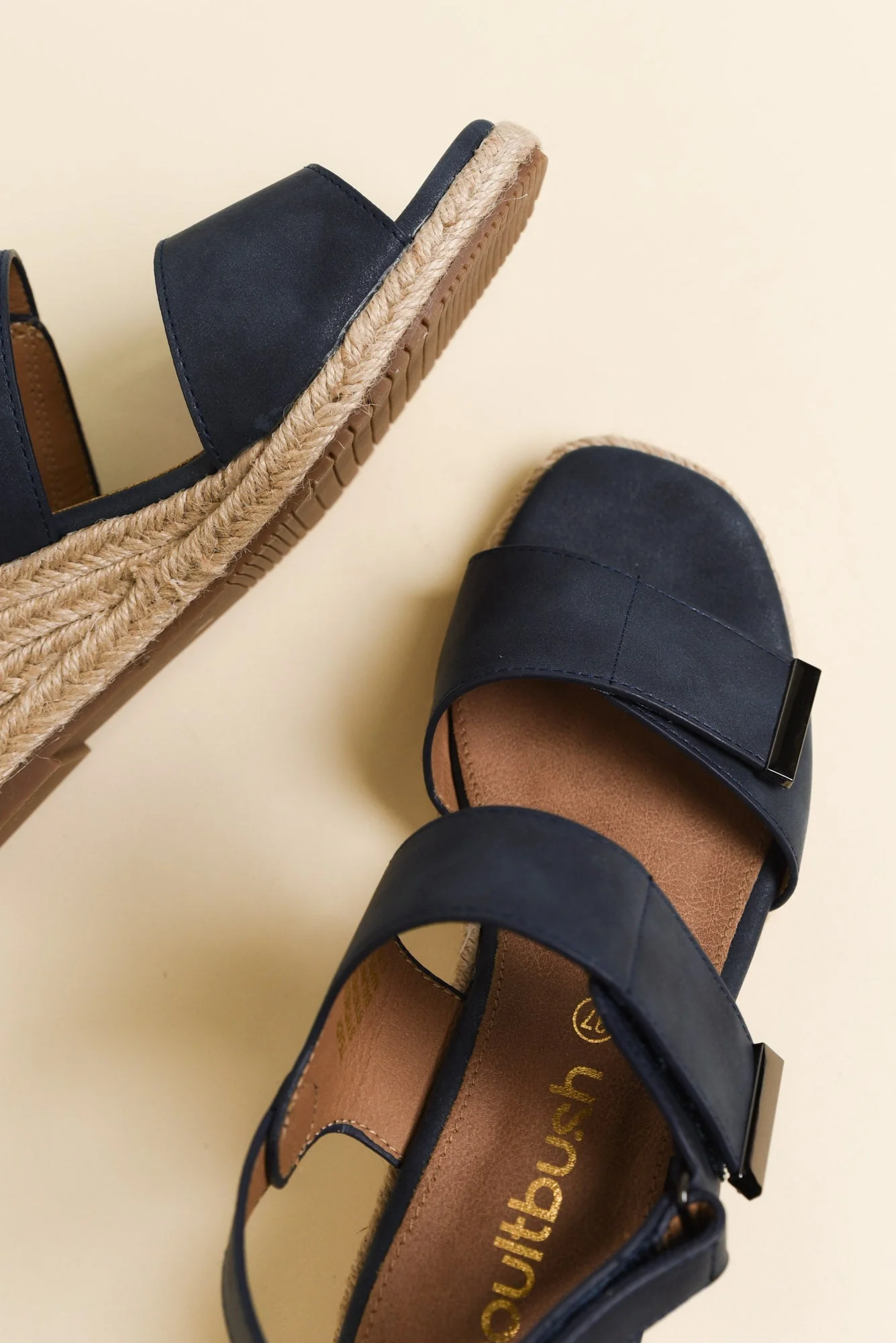 Teach Navy Espadrille Velcro Wedge - Image 3