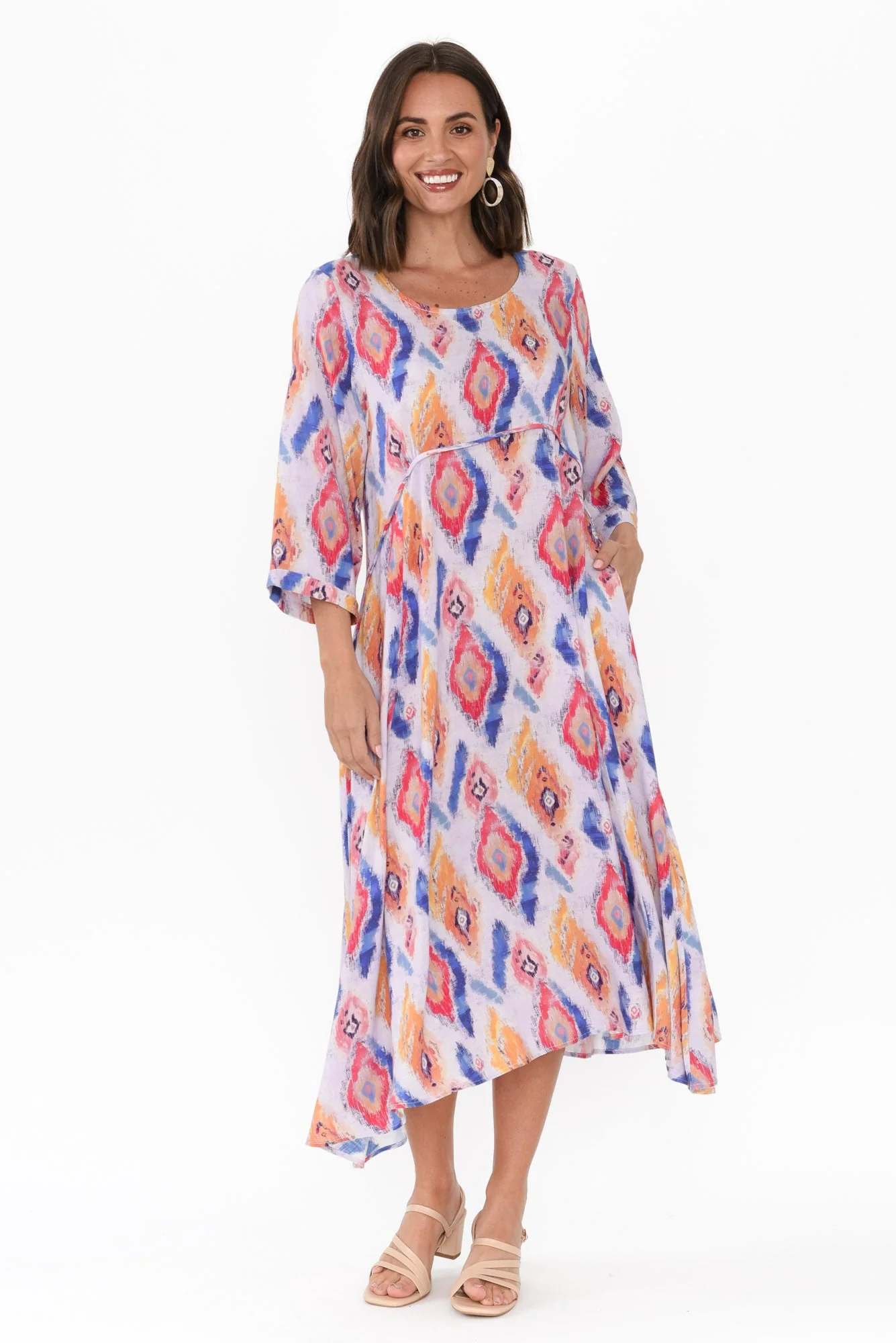Teddy Blue Geo Sleeved Dress - Image 6