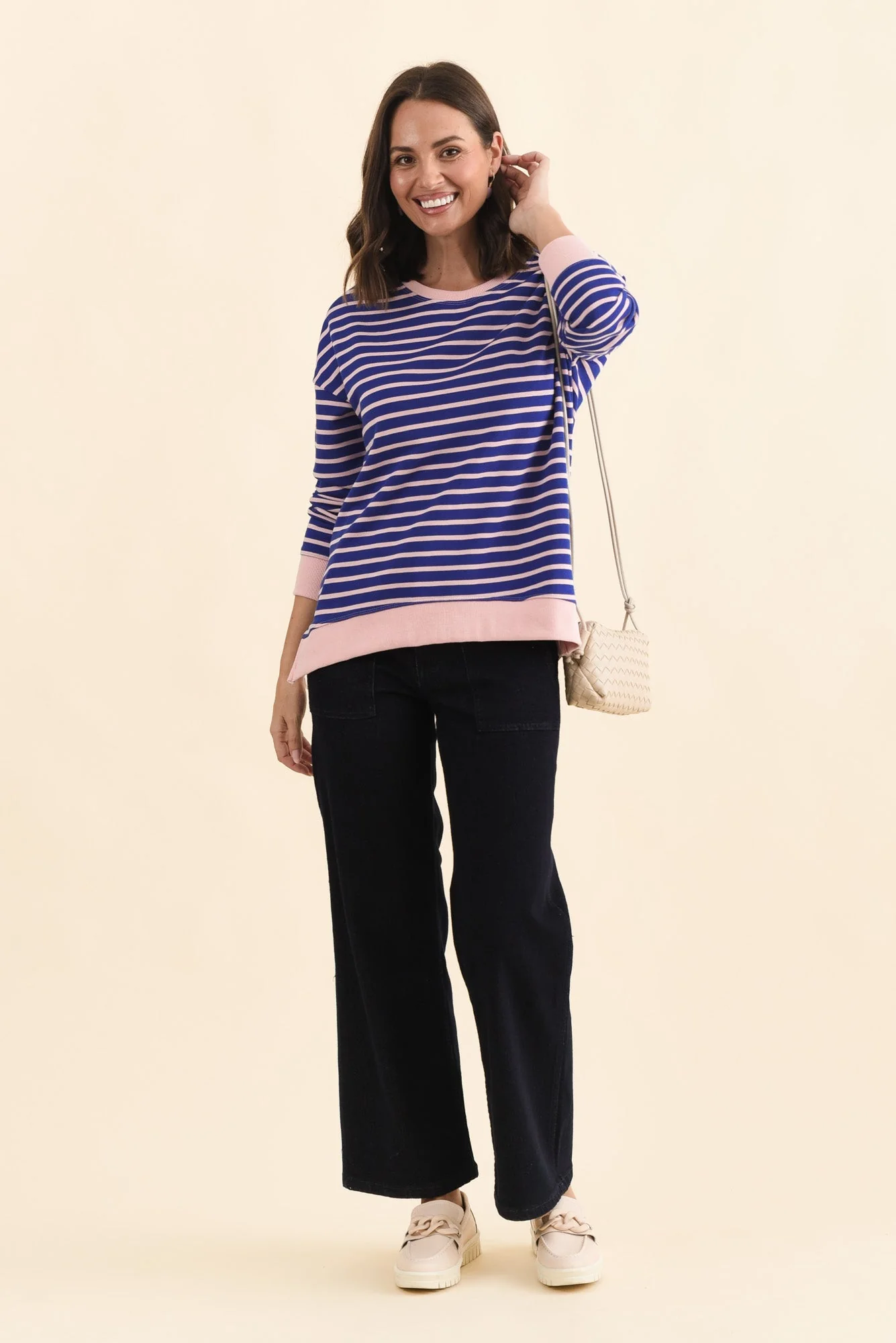 Tide Blue Stripe Cotton Blend Sweatshirt - Image 2