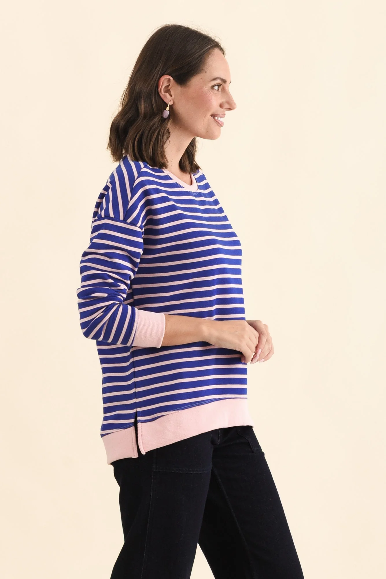 Tide Blue Stripe Cotton Blend Sweatshirt - Image 3