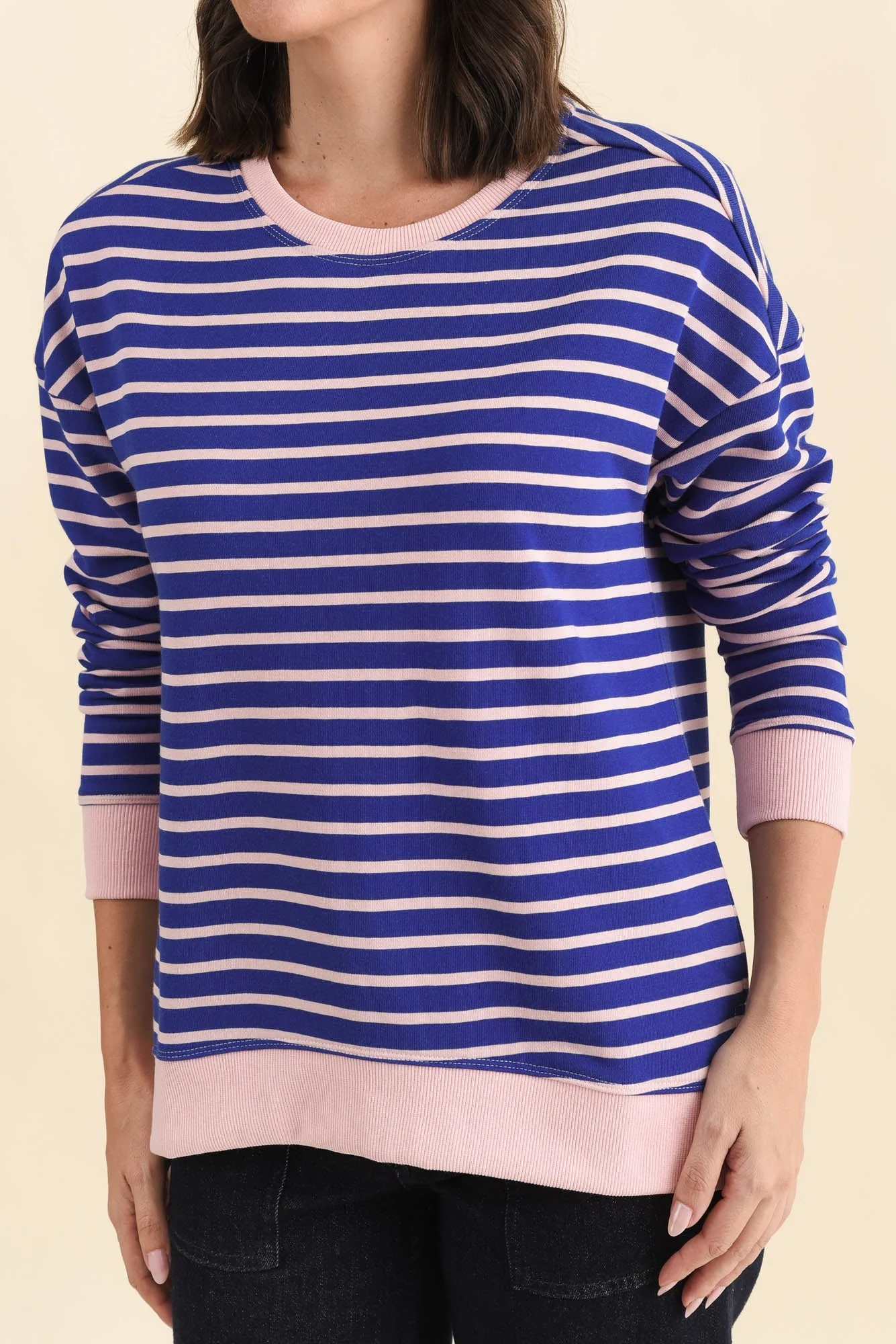 Tide Blue Stripe Cotton Blend Sweatshirt - Image 5