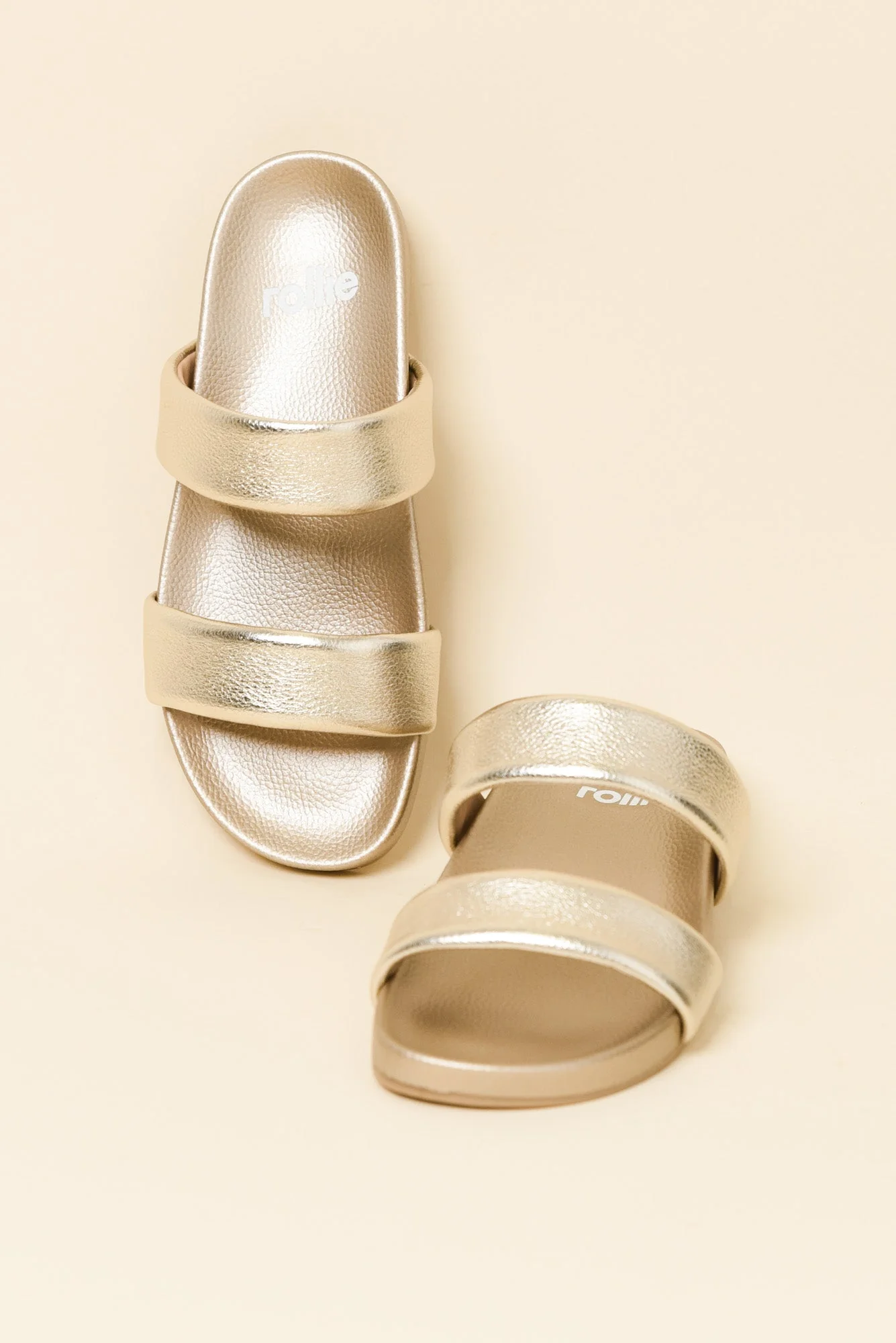 Tide Gold Leather Slide - Image 2