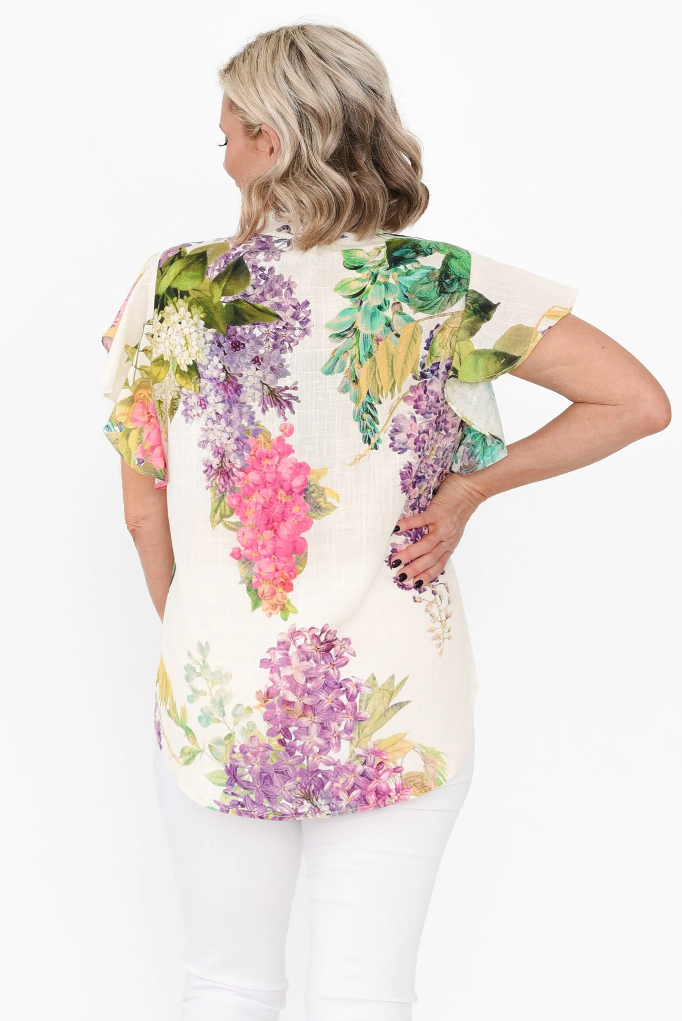Tierra Wisteria Alba Linen Blend Top - Image 5