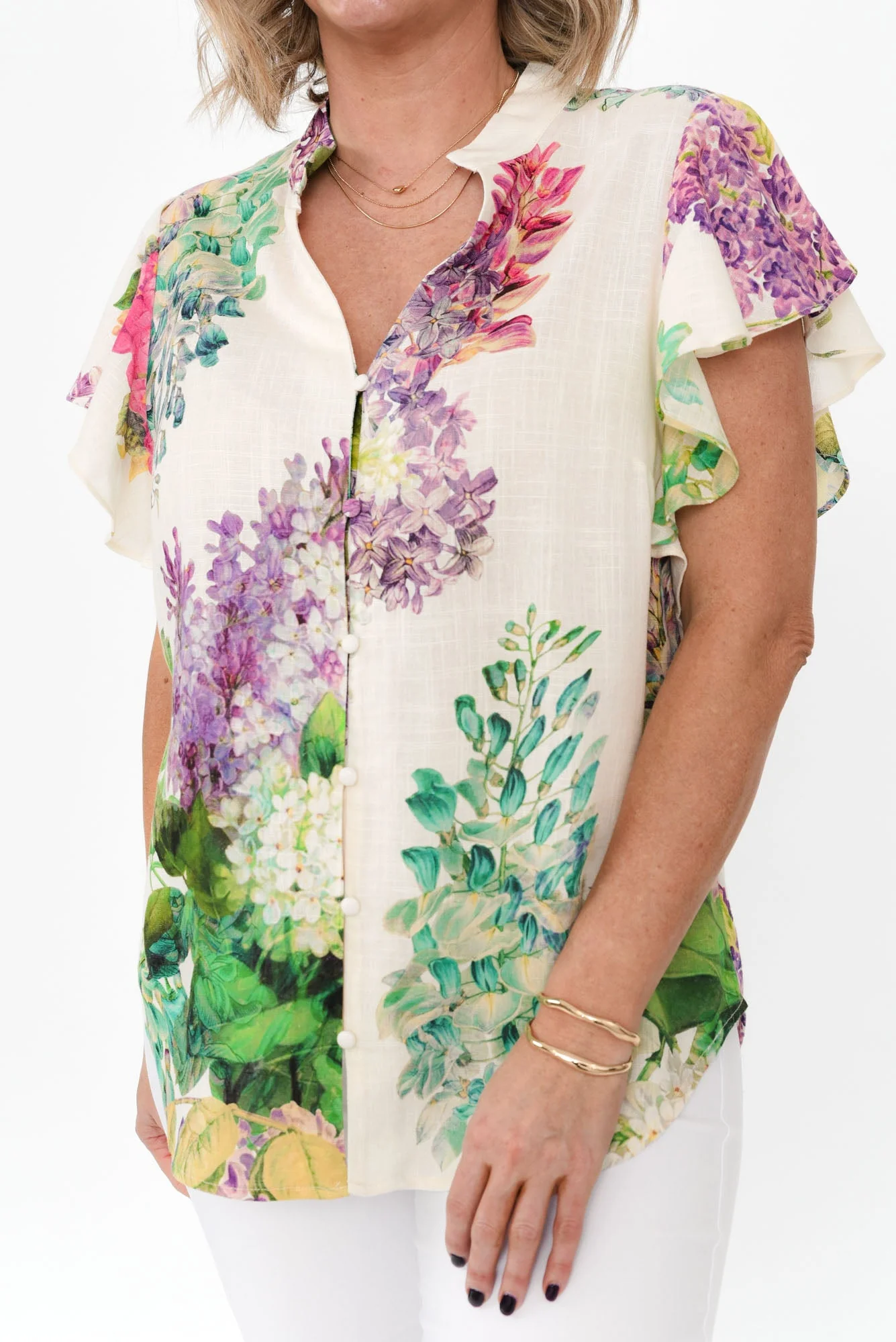 Tierra Wisteria Alba Linen Blend Top - Image 6