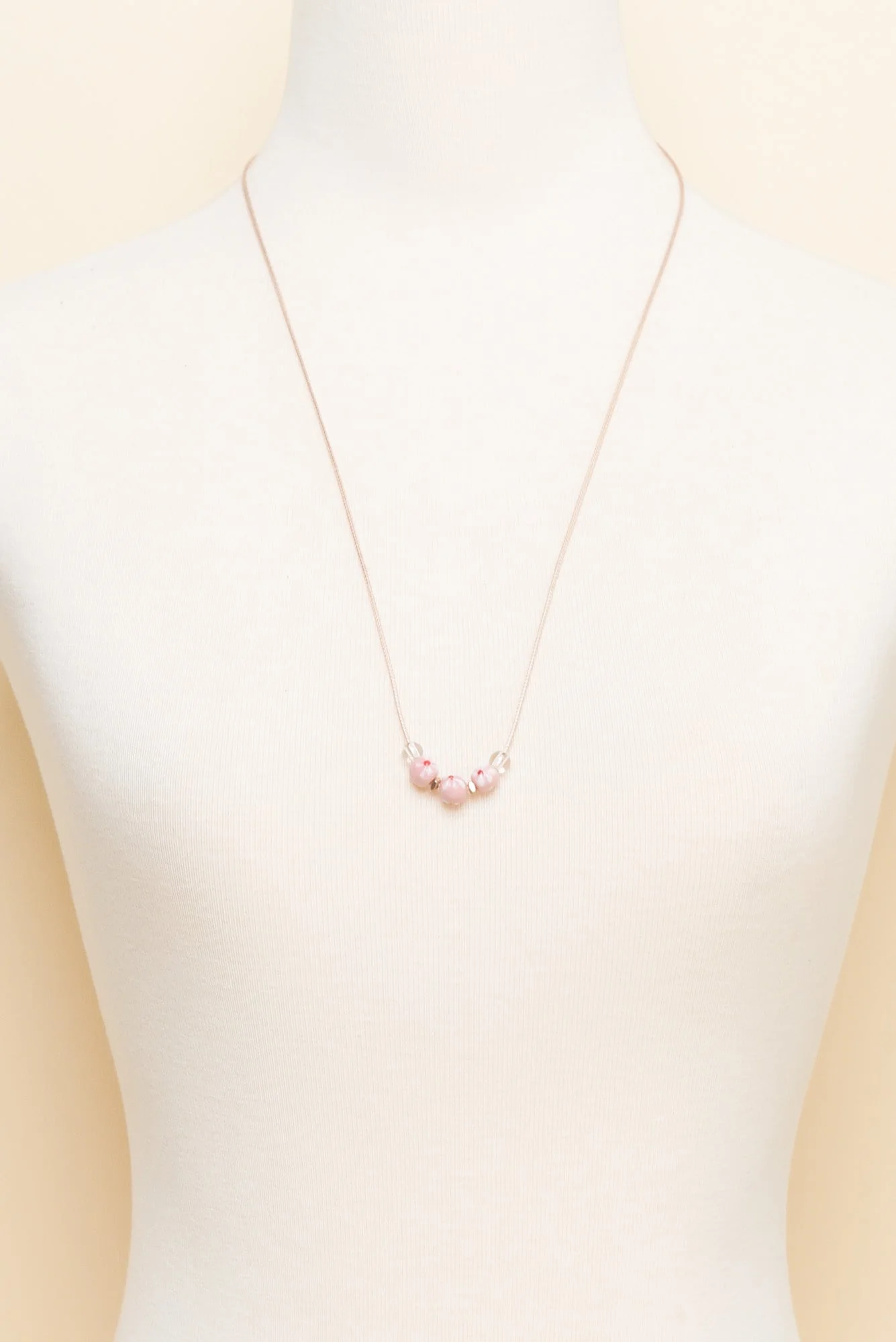 Tilda Pink Flower Beaded Necklace - Image 2