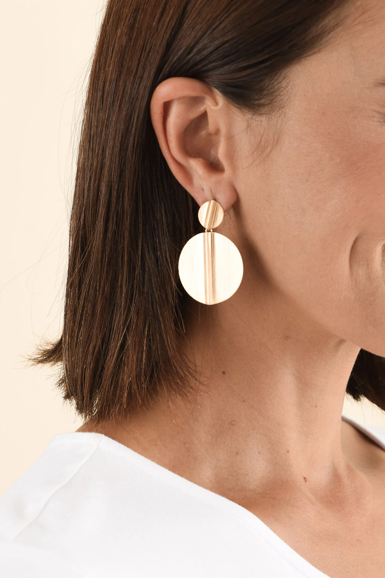 Tito Gold Circle Drop Earrings - Image 2