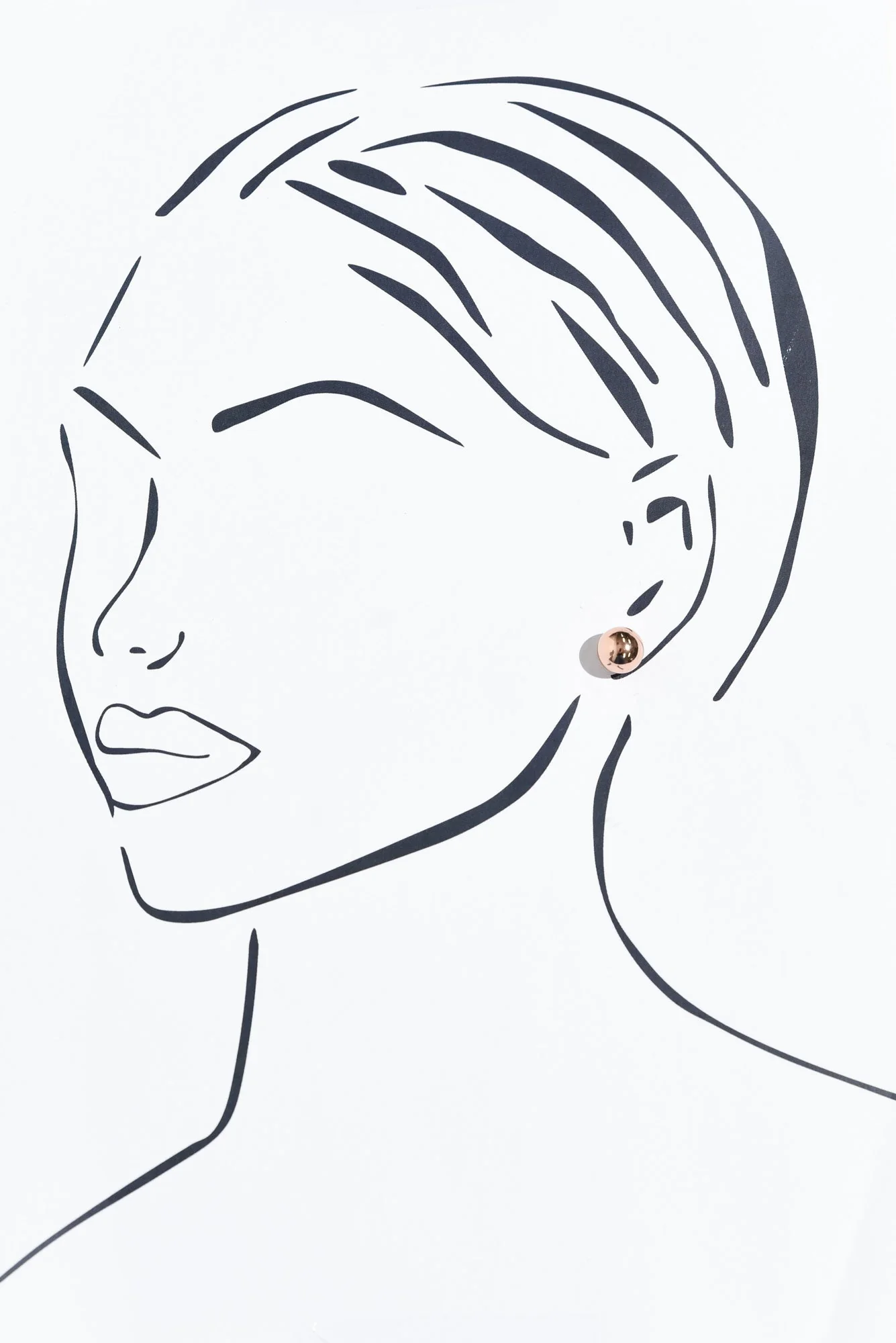 Tommy Rose Gold Stud Earrings - Image 2