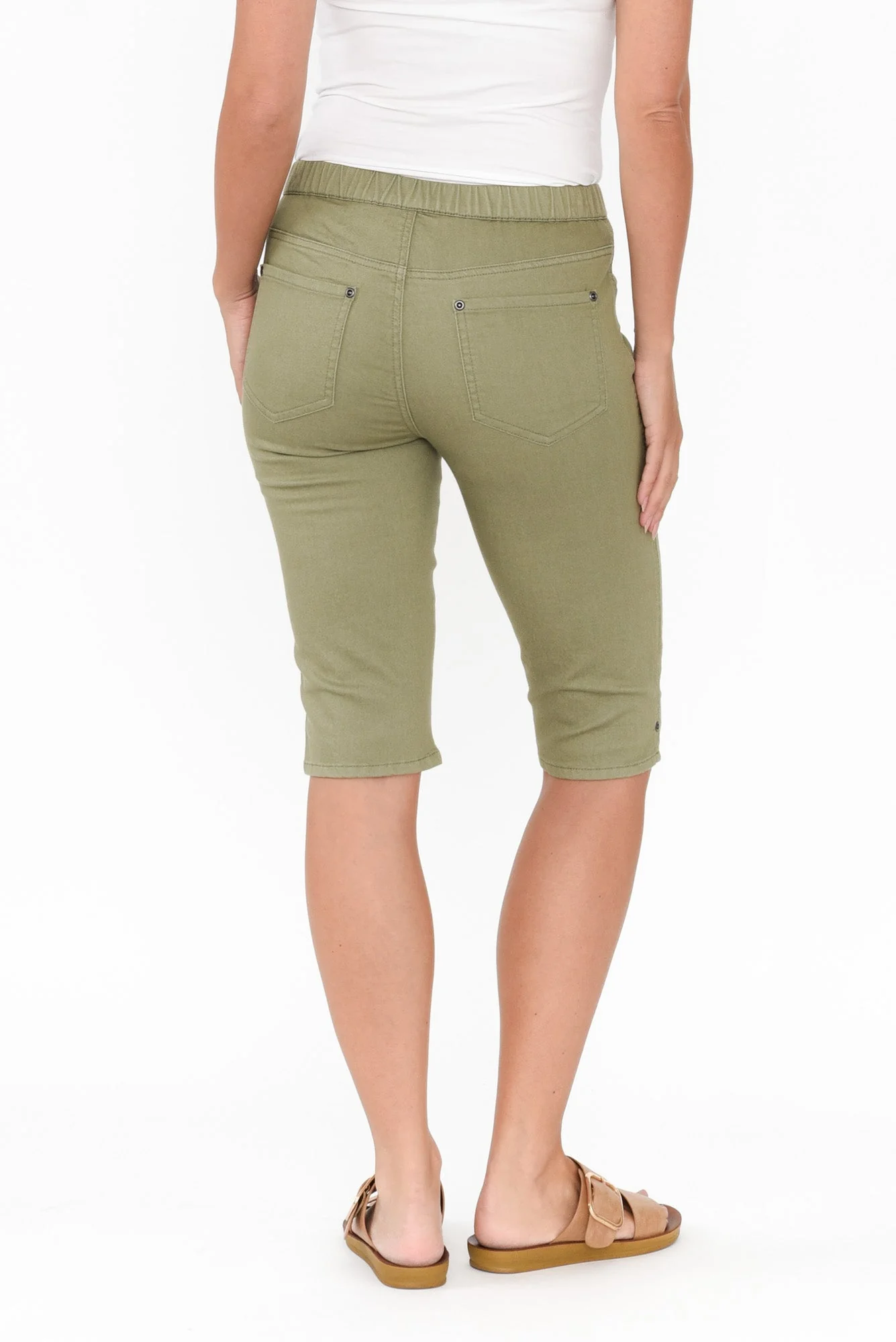 Tora Khaki Stretch Shorts - Image 6