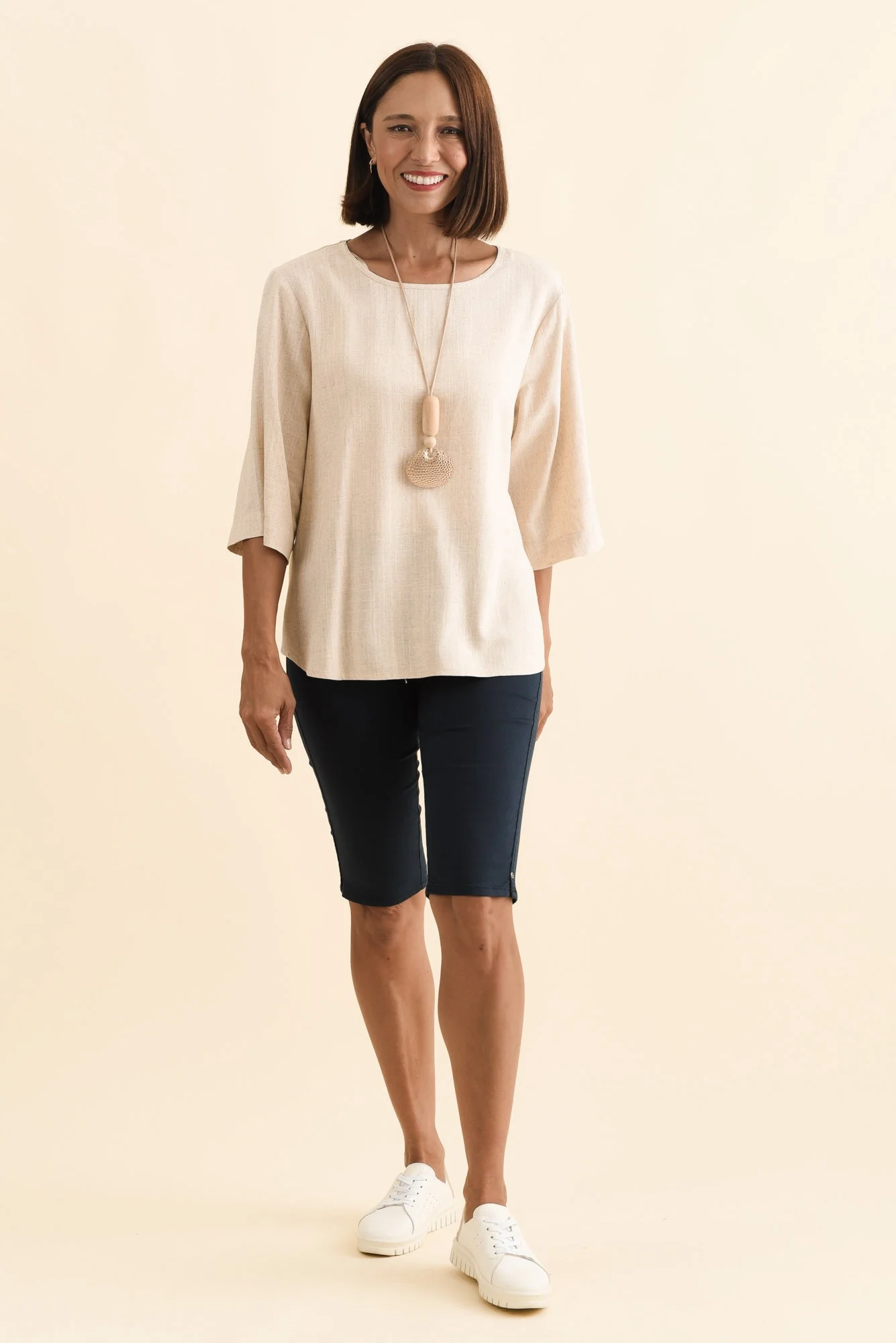 Tora Navy Stretch Shorts - Image 2