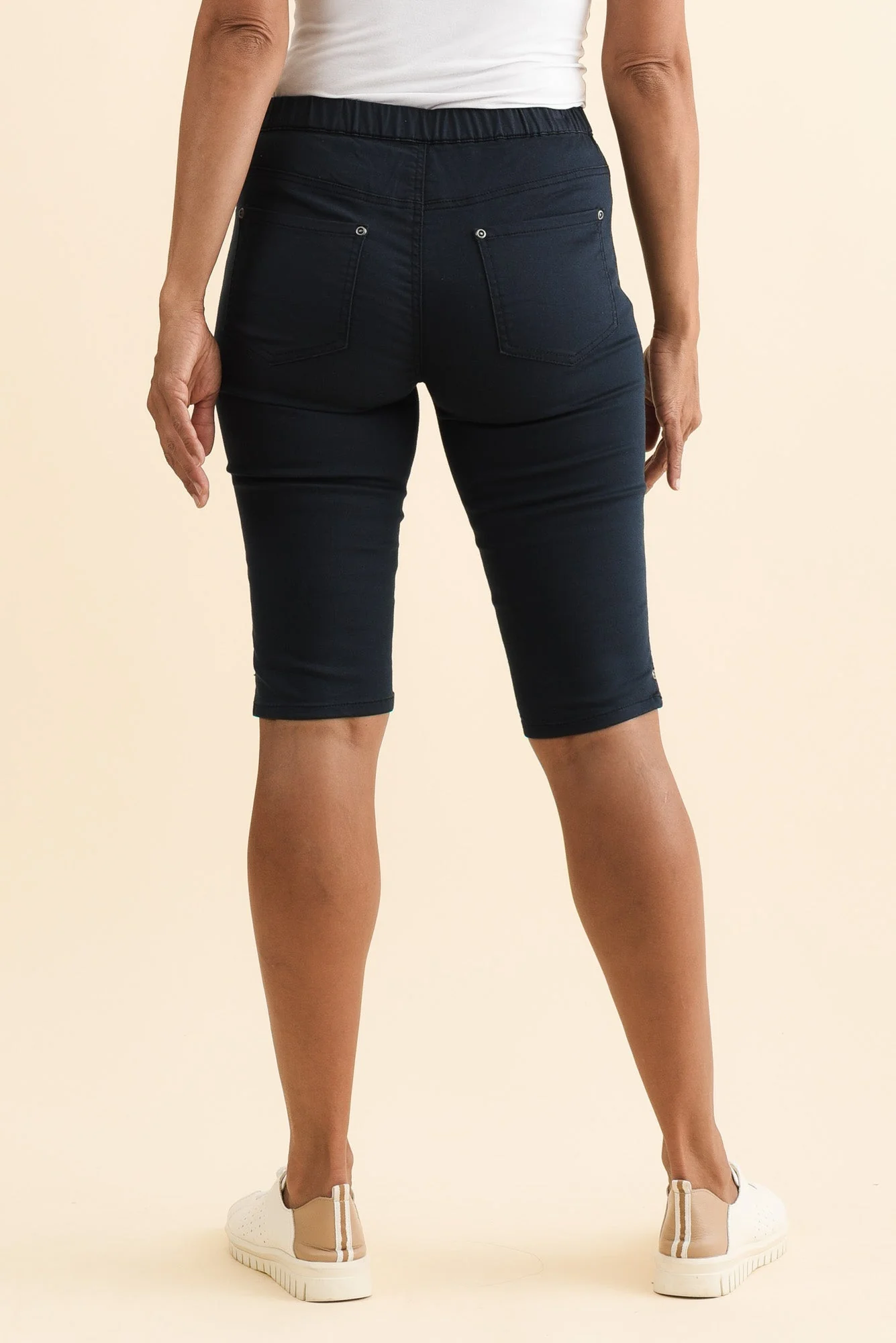 Tora Navy Stretch Shorts - Image 4