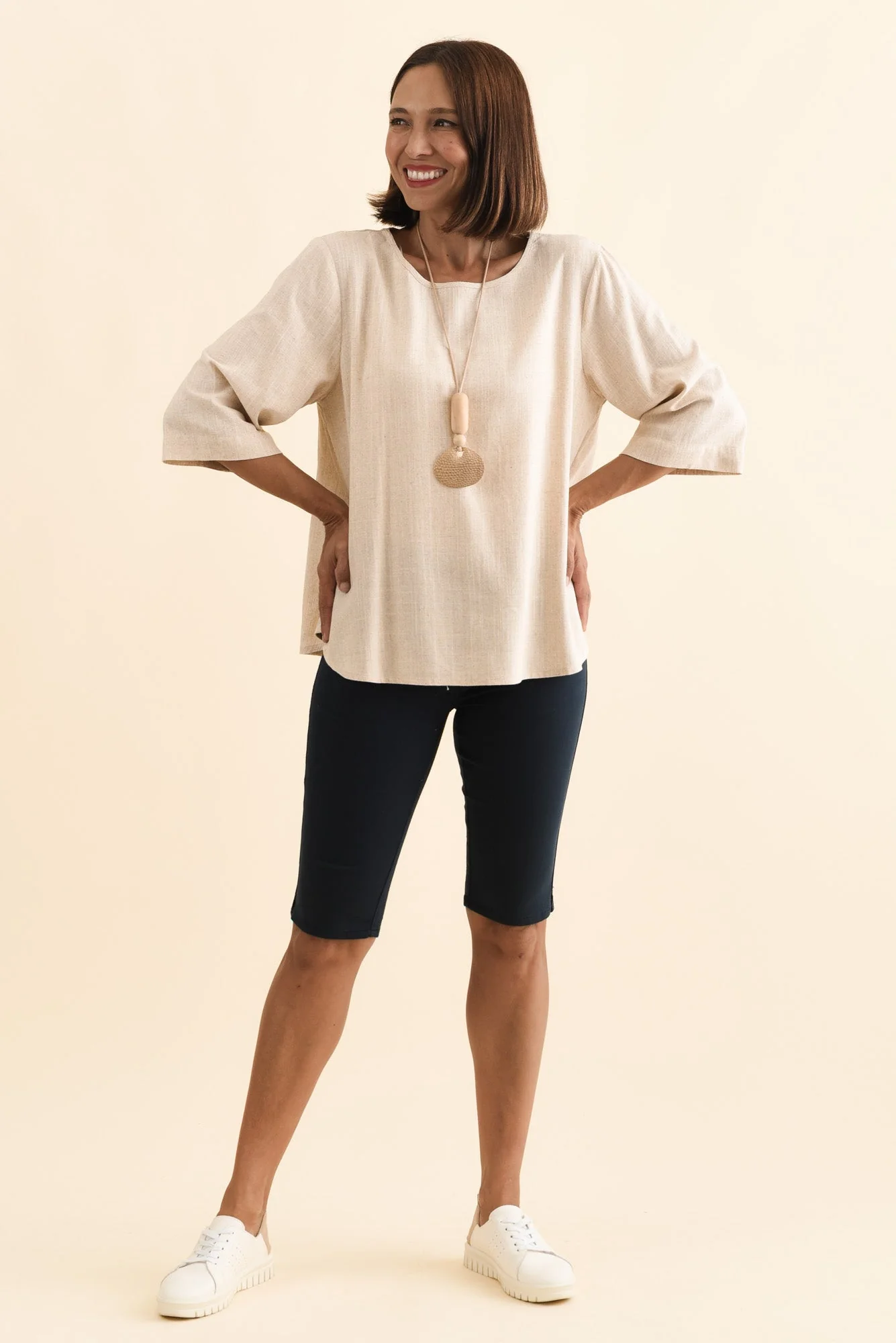 Tora Navy Stretch Shorts - Image 6