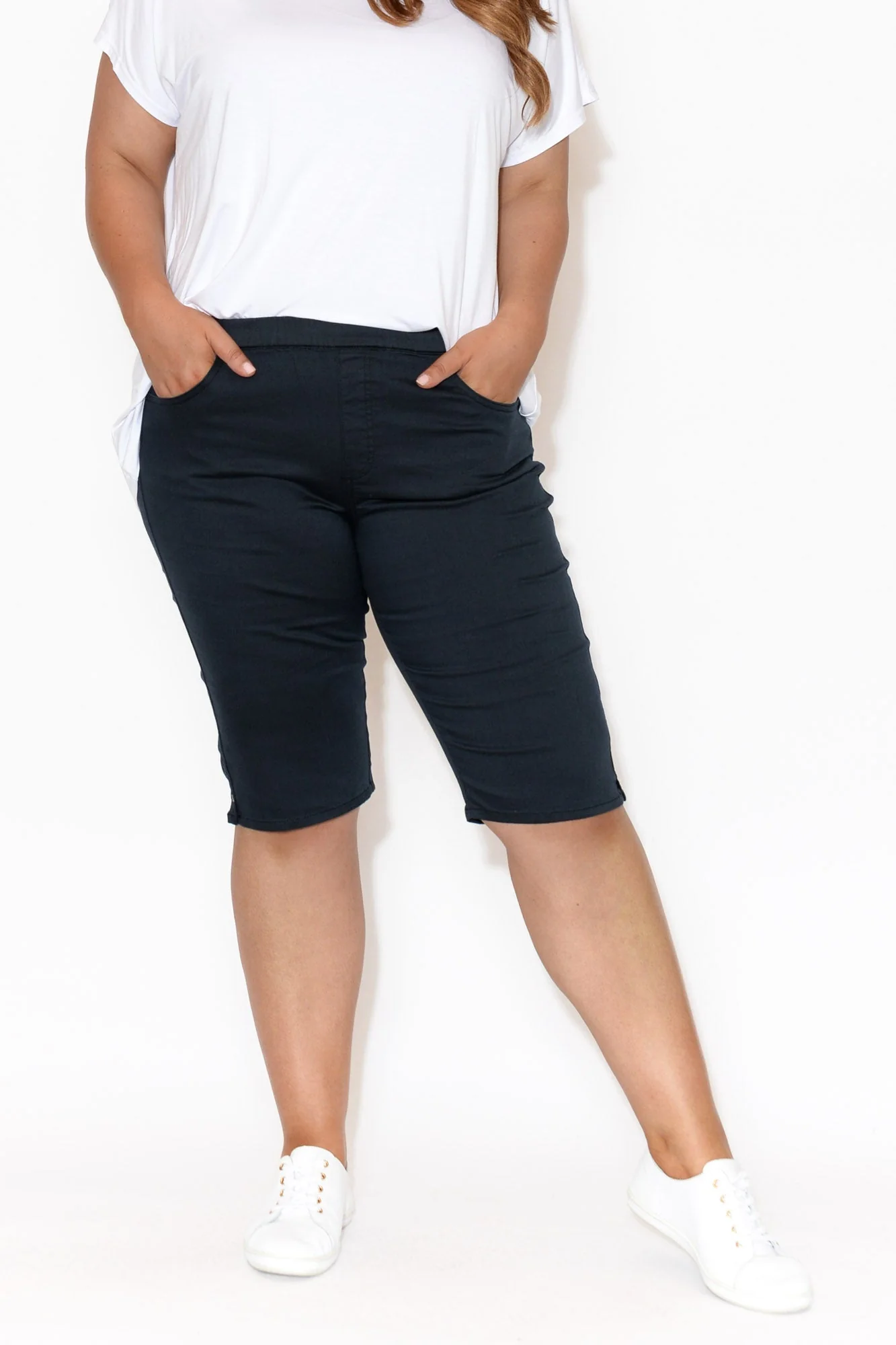 Tora Navy Stretch Shorts - Image 8