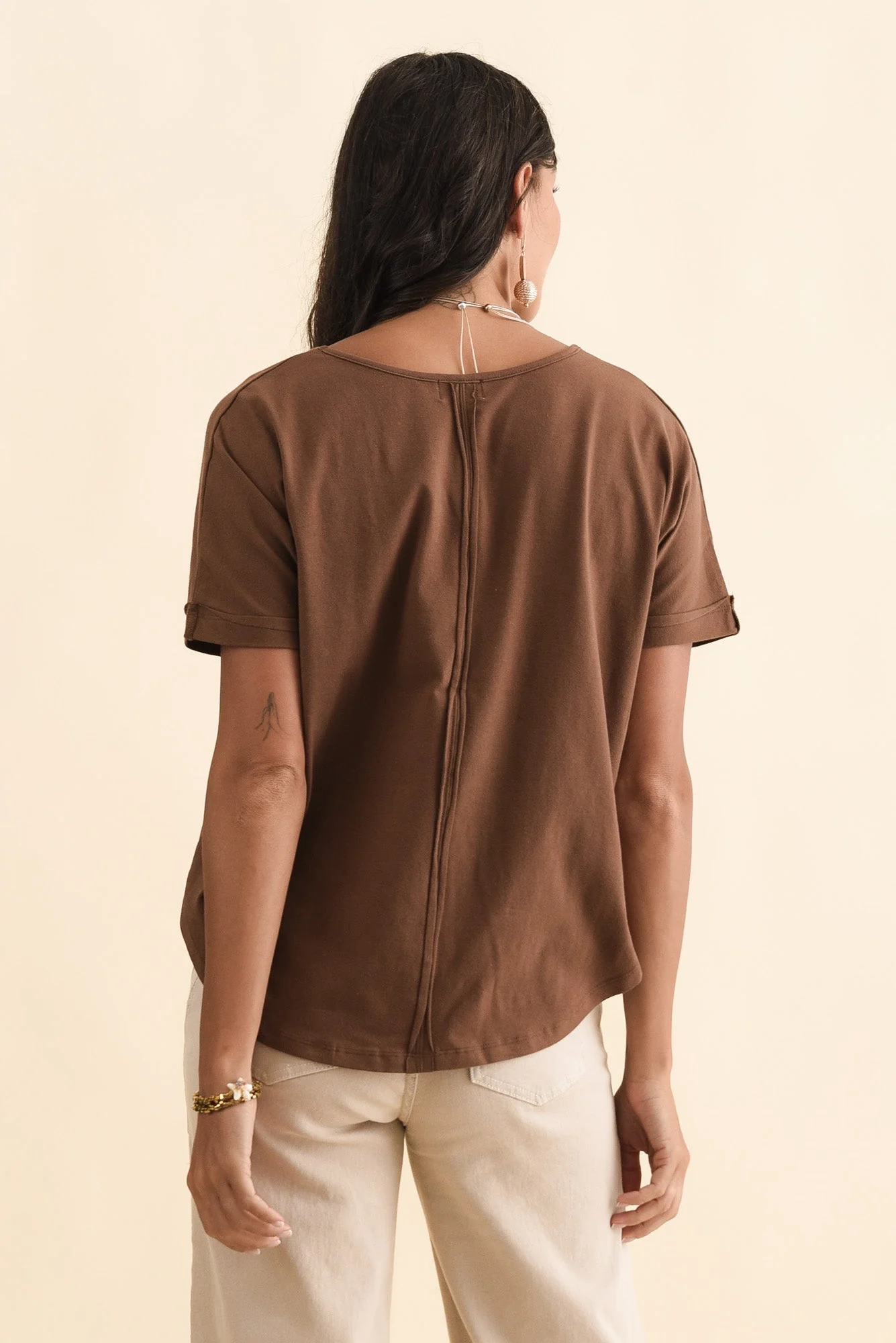 Toronto Brown Cotton Tee - Image 4