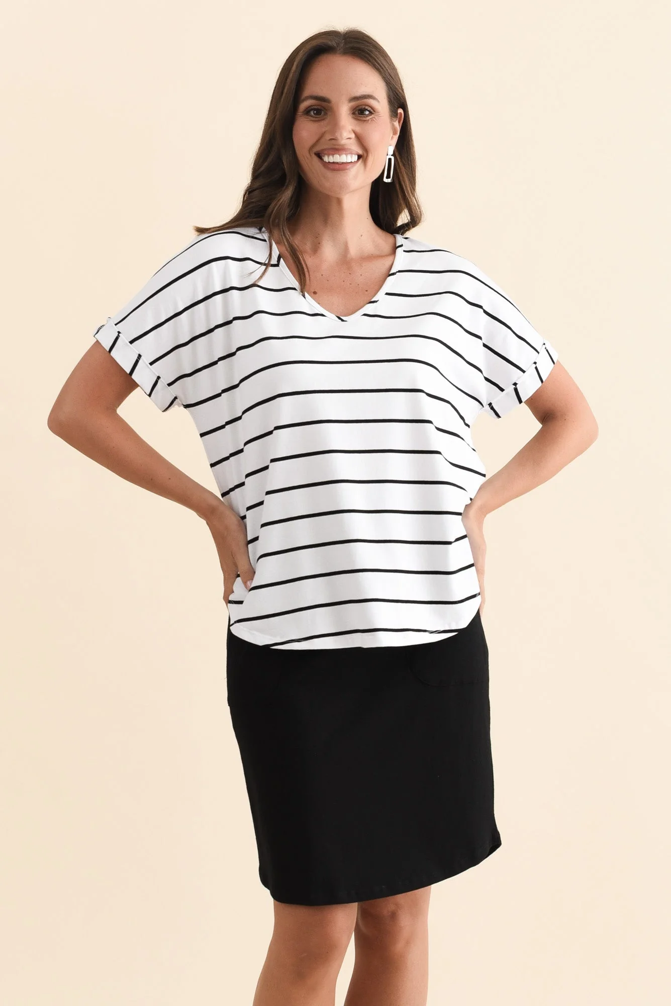 Toronto White Stripe Cotton Tee - Image 2