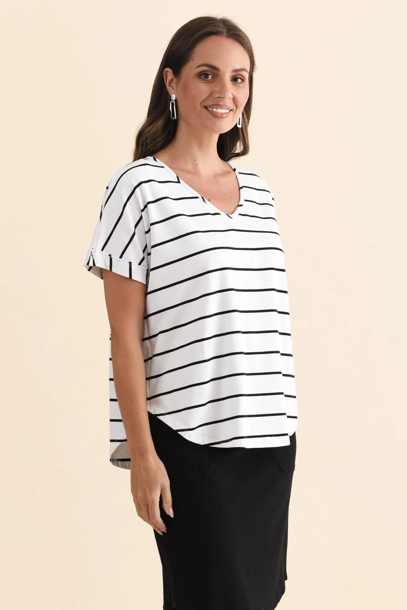 Toronto White Stripe Cotton Tee - Image 4