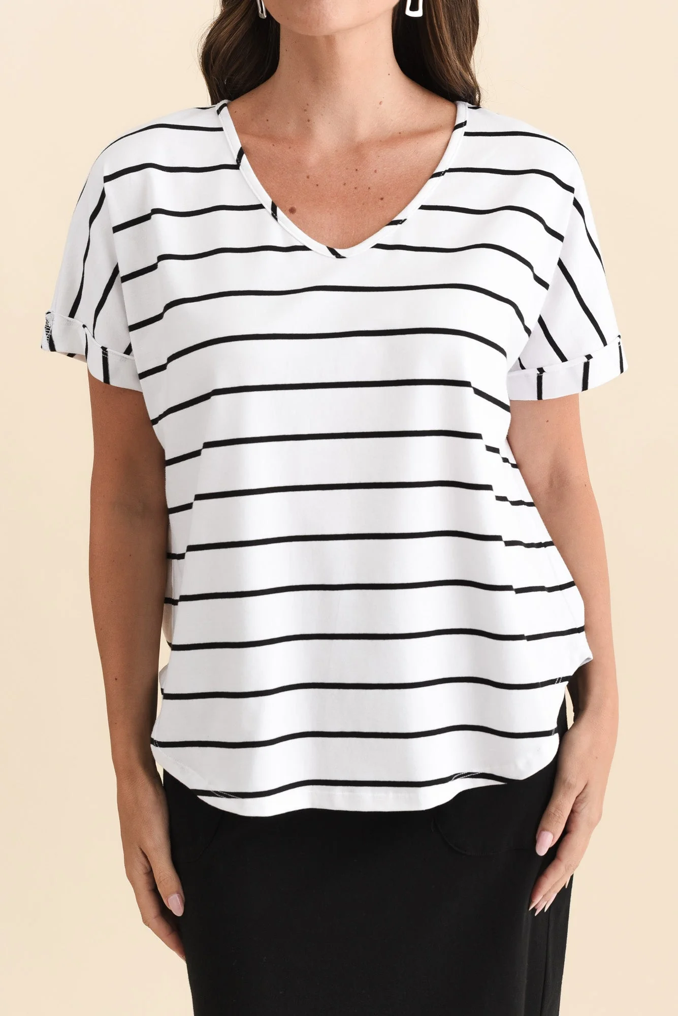 Toronto White Stripe Cotton Tee - Image 6