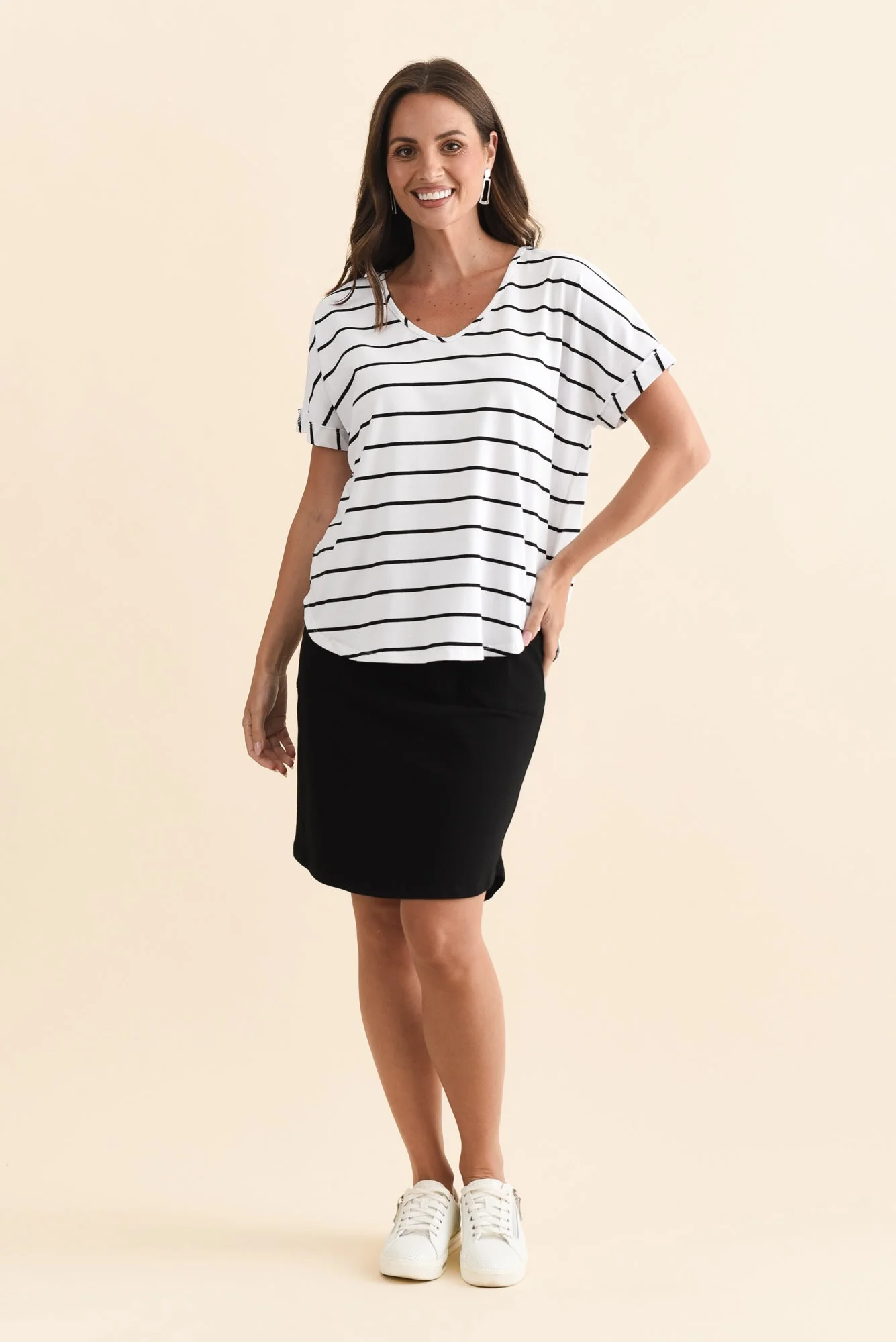 Toronto White Stripe Cotton Tee - Image 7