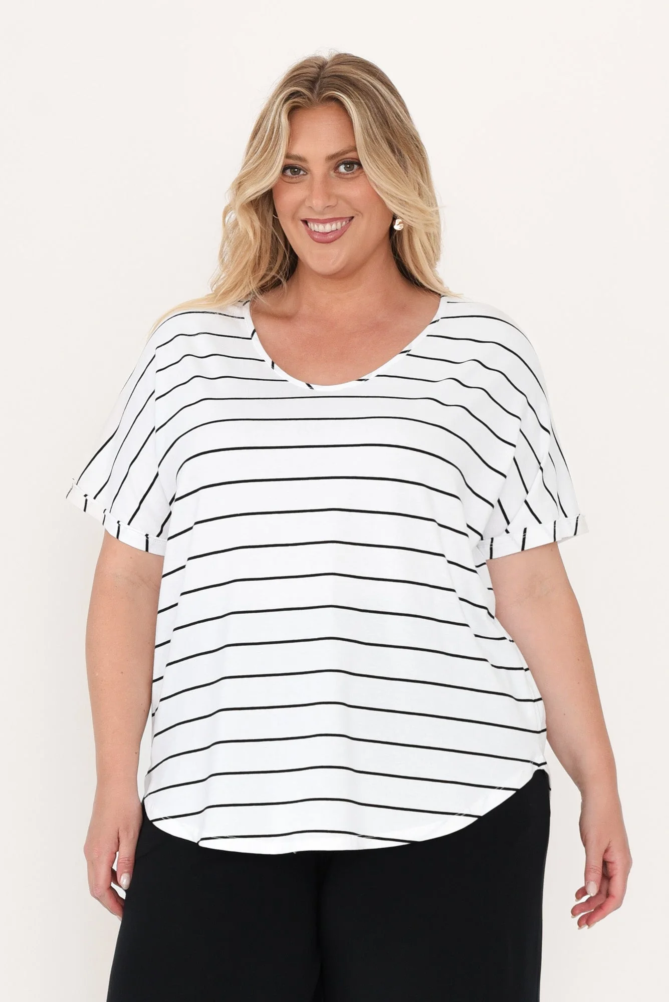 Toronto White Stripe Cotton Tee - Image 8