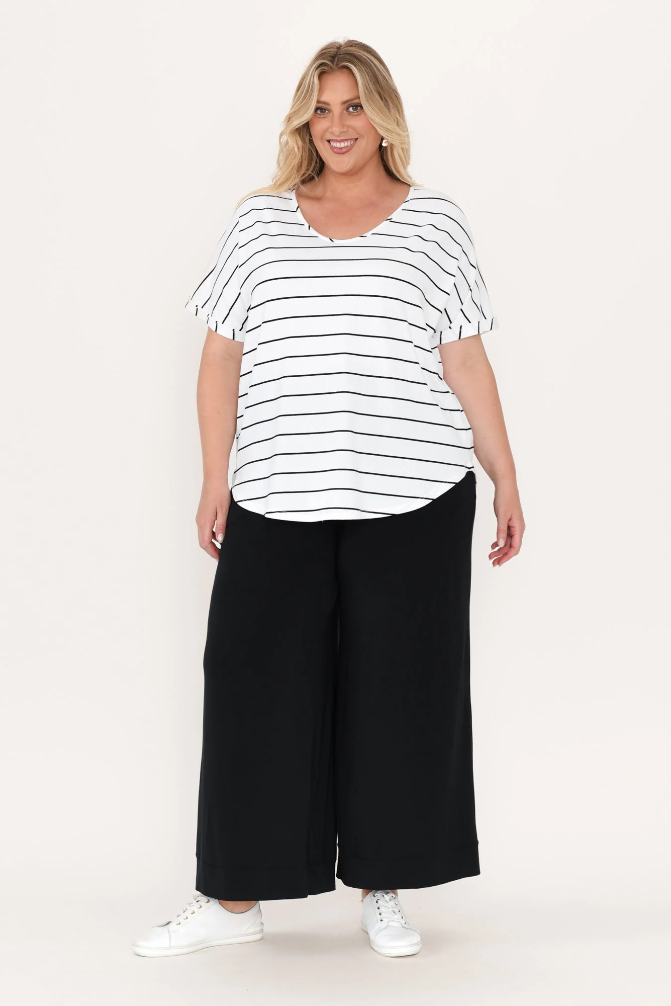 Toronto White Stripe Cotton Tee - Image 9