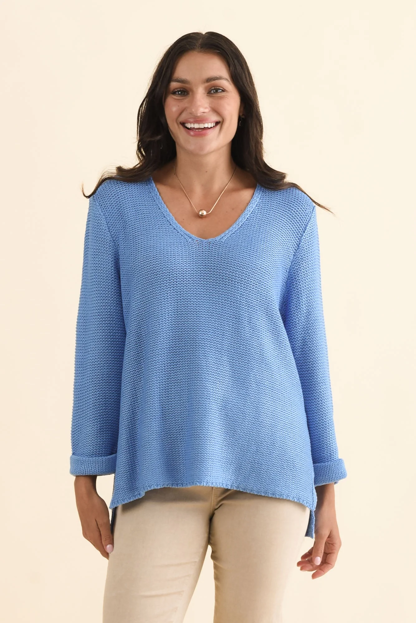 Toulouse Blue Cotton Sweater - Image 2
