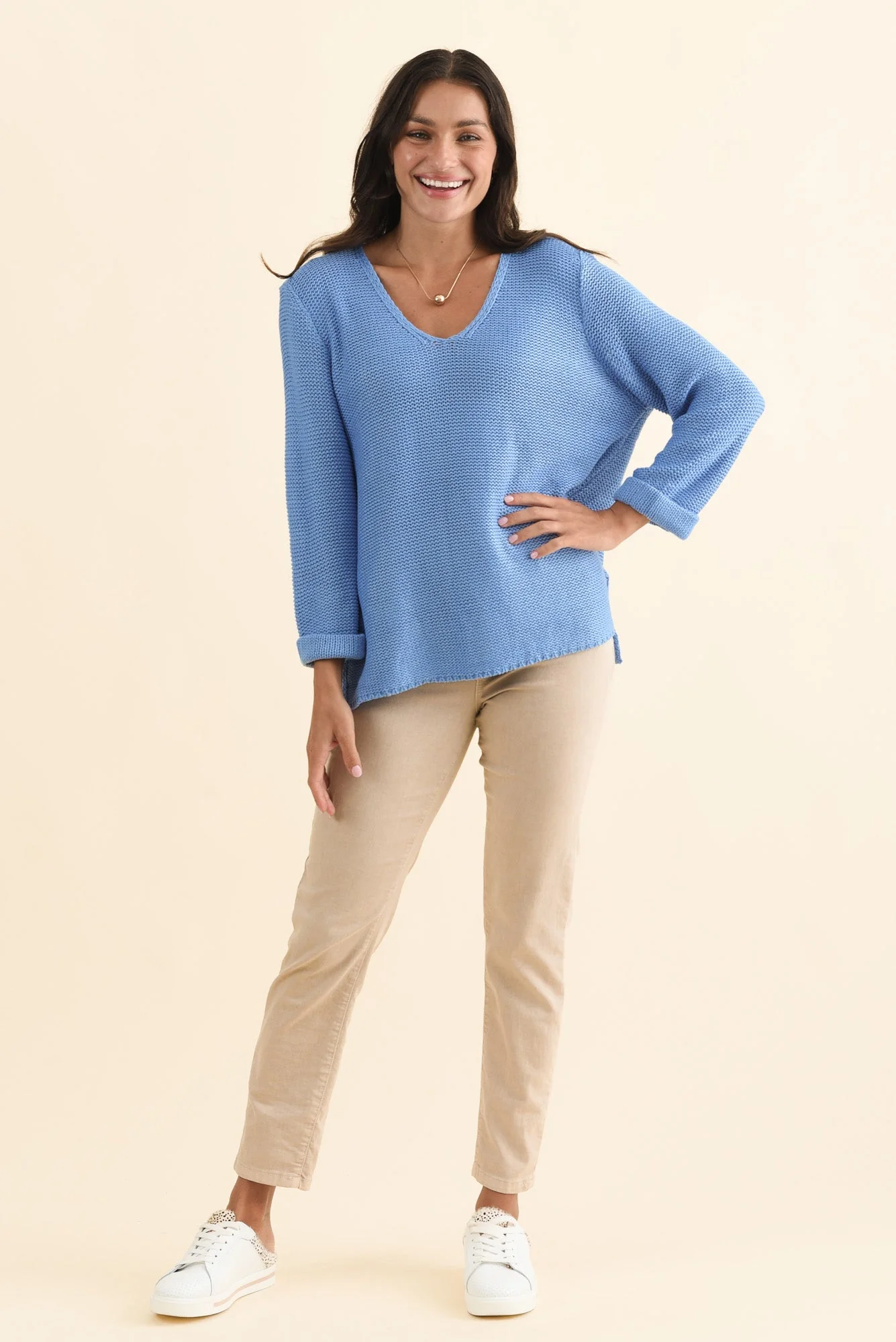 Toulouse Blue Cotton Sweater - Image 3
