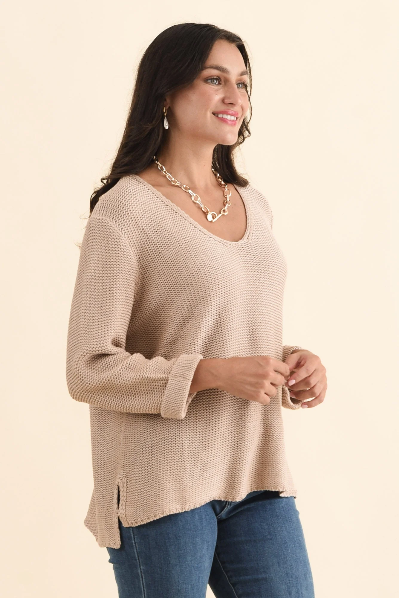 Toulouse Taupe Cotton Sweater - Image 3