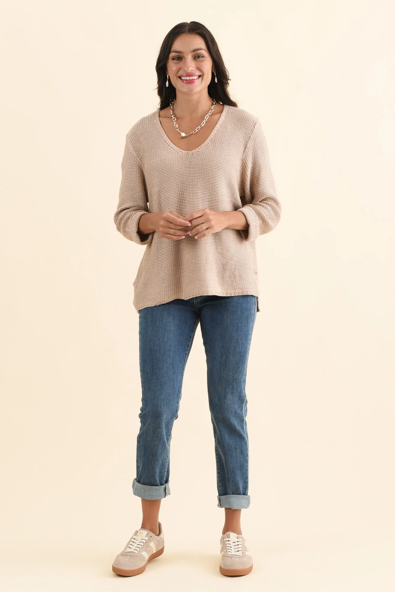 Toulouse Taupe Cotton Sweater - Image 6