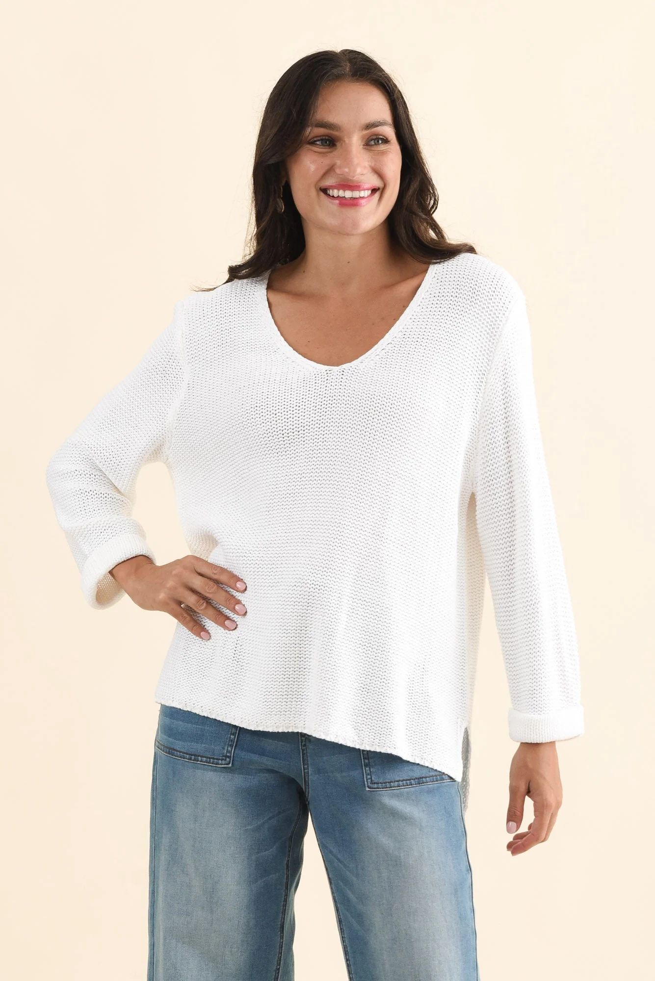 Toulouse White Cotton Jumper - Image 2
