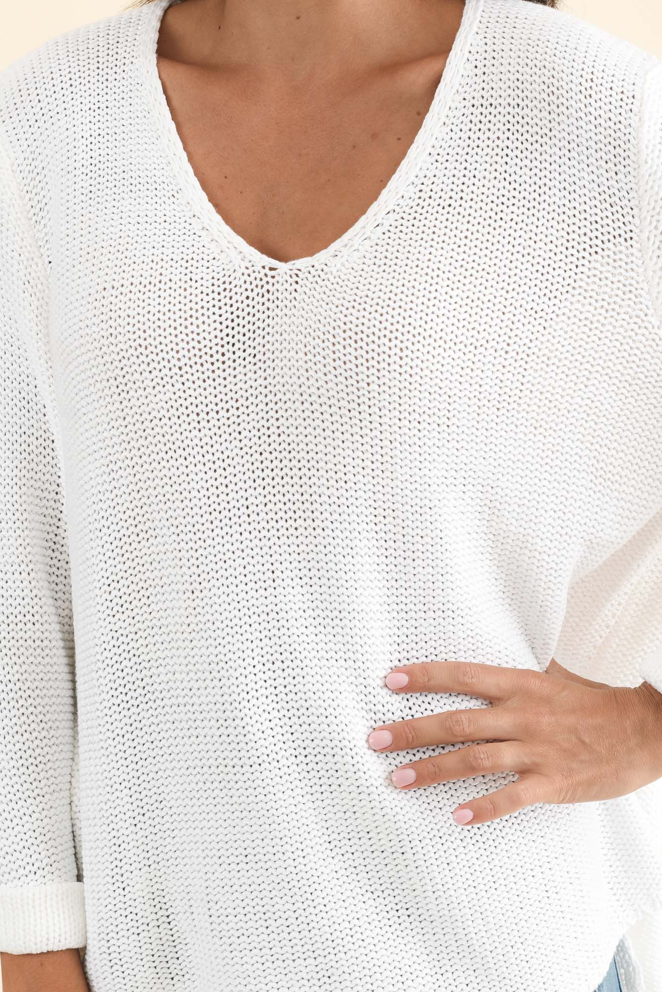 Toulouse White Cotton Jumper - Image 6