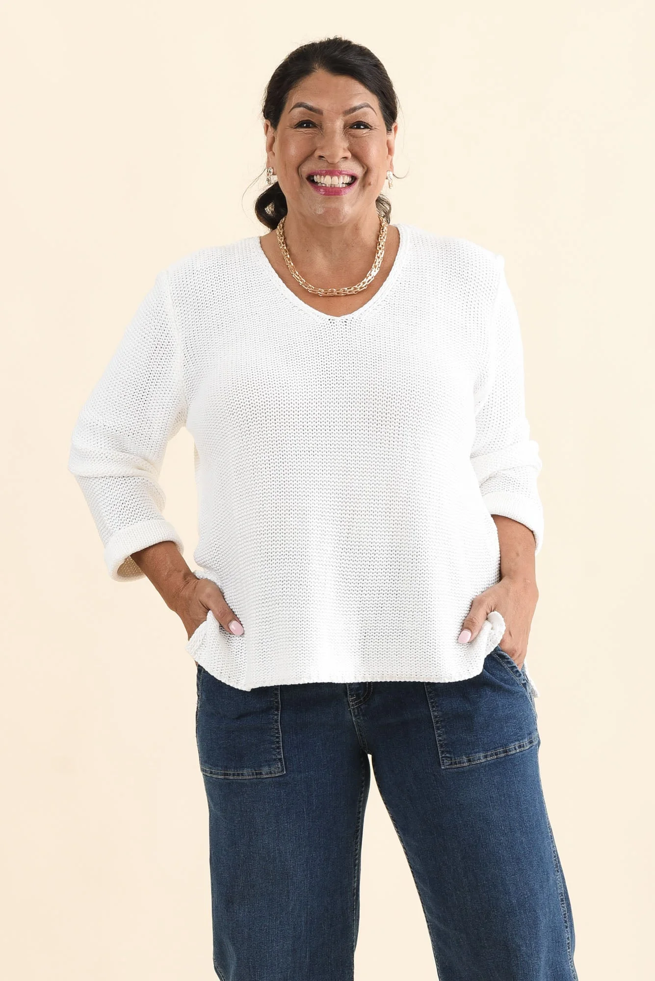 Toulouse White Cotton Jumper - Image 8