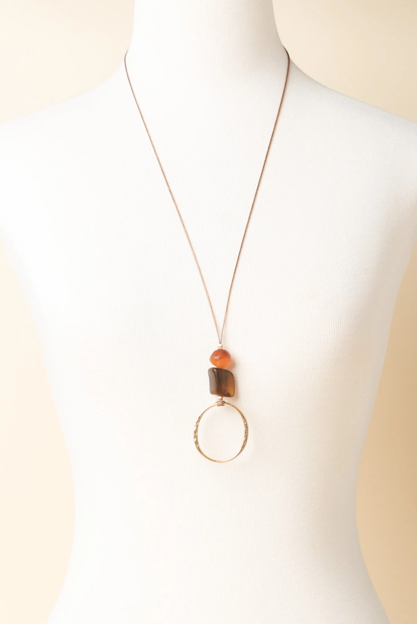 Treston Brown Resin Pendant Necklace - Image 2