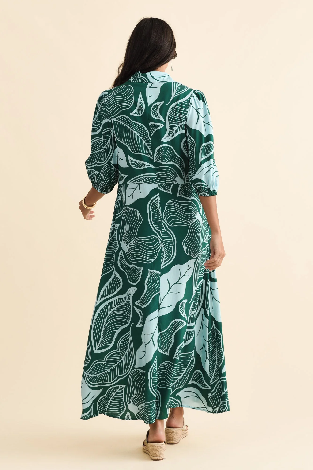 Trinity Green Leaf Tie Dress - Image 4
