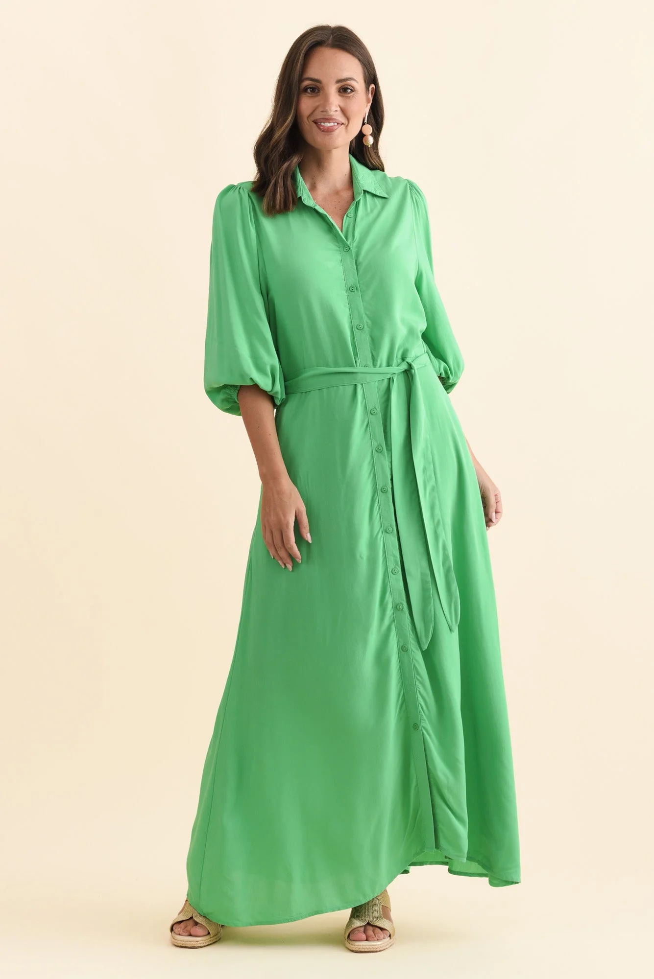 Trinity Green Tie Dress - Image 2