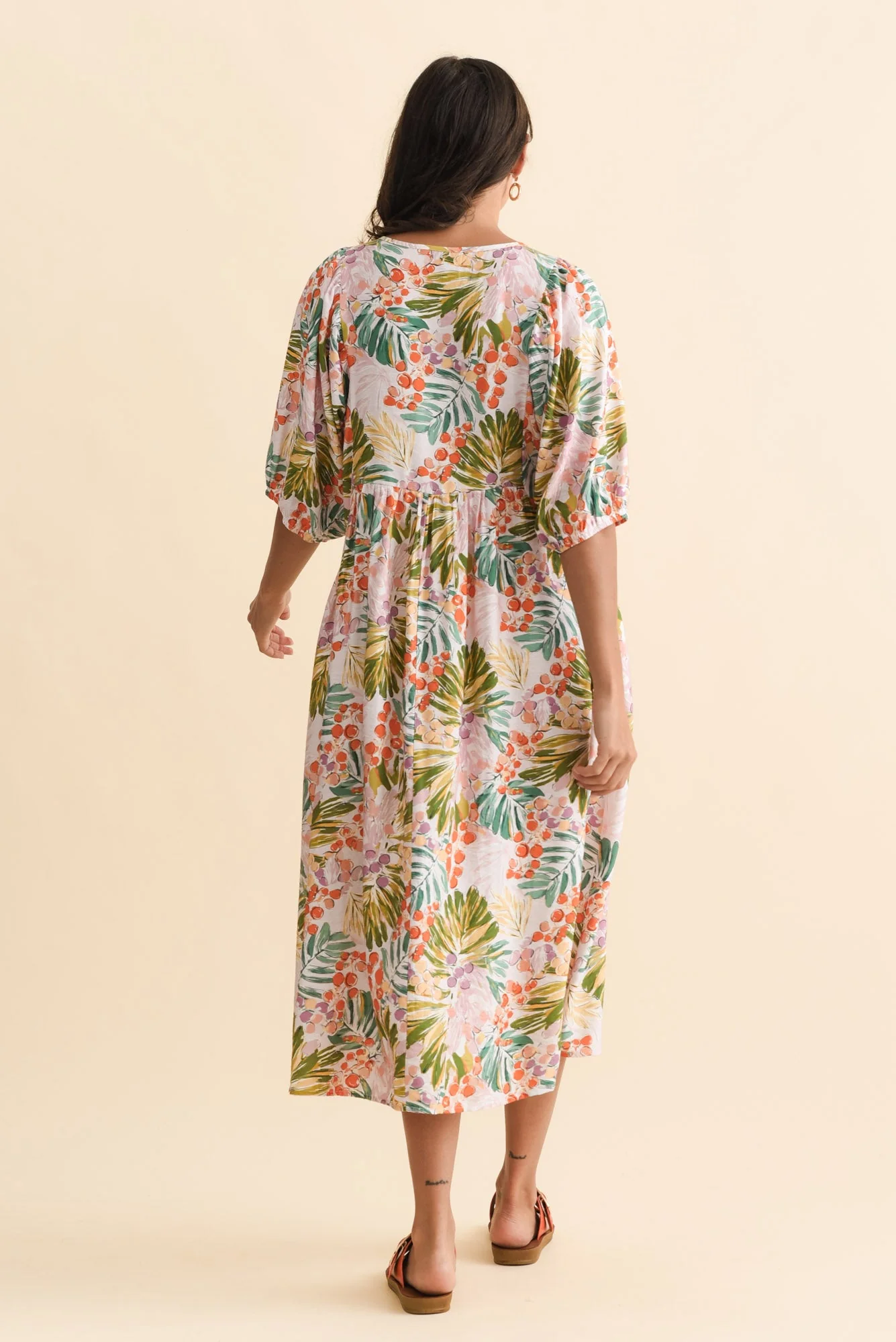 Troyanne Pink Jungle Midi Dress - Image 4