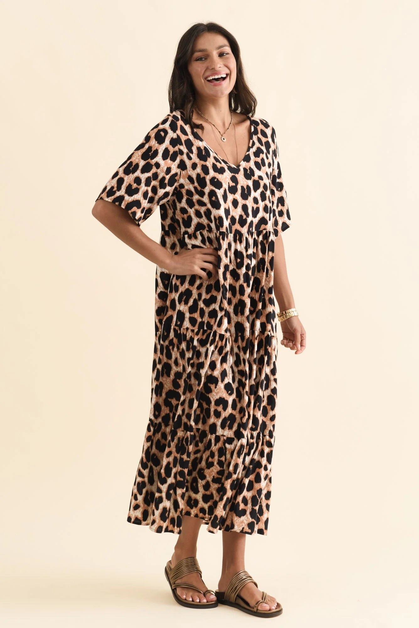 Tully Brown Leopard Maxi Dress - Image 7