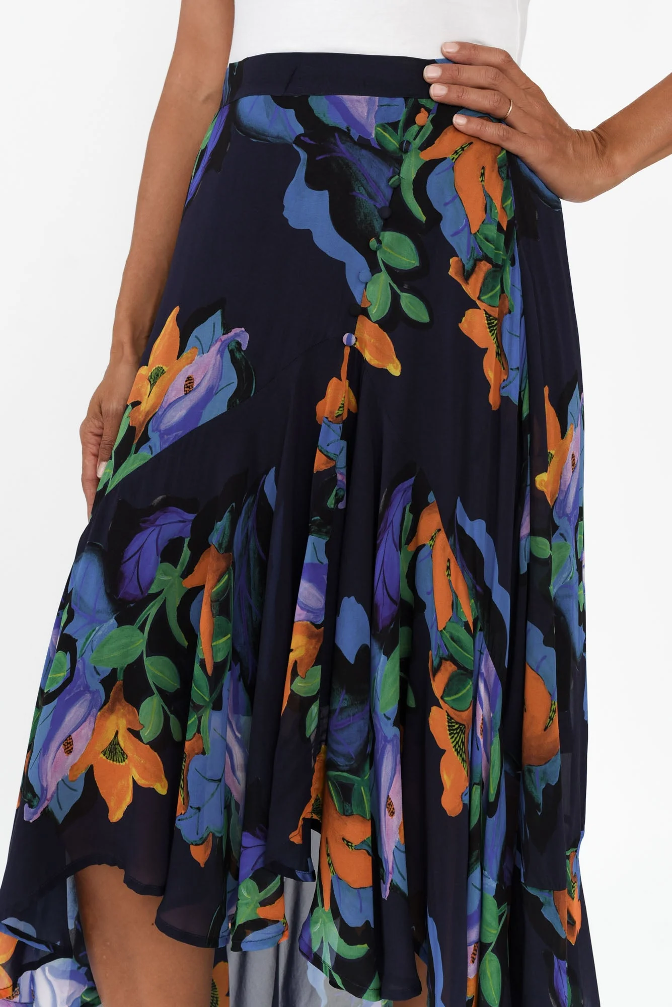 Twilight Navy Floral Skirt - Image 3