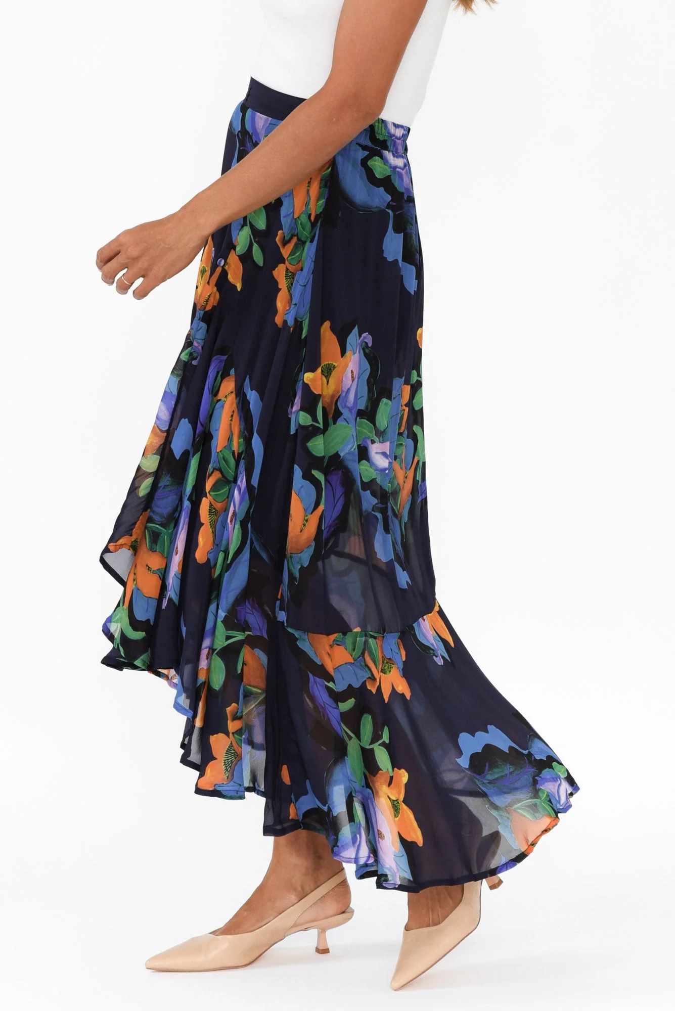 Twilight Navy Floral Skirt - Image 4