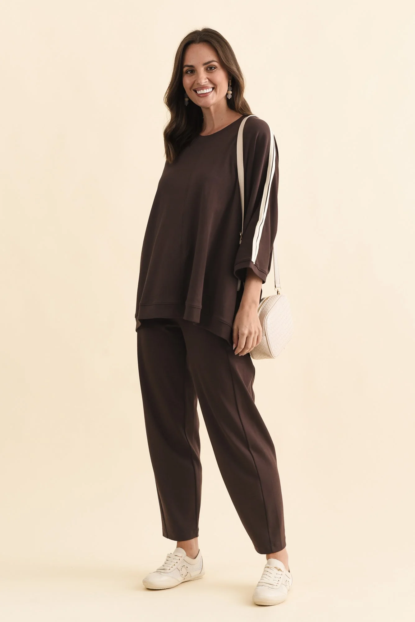Valeria Chocolate Cotton Oversized Tee - Image 2