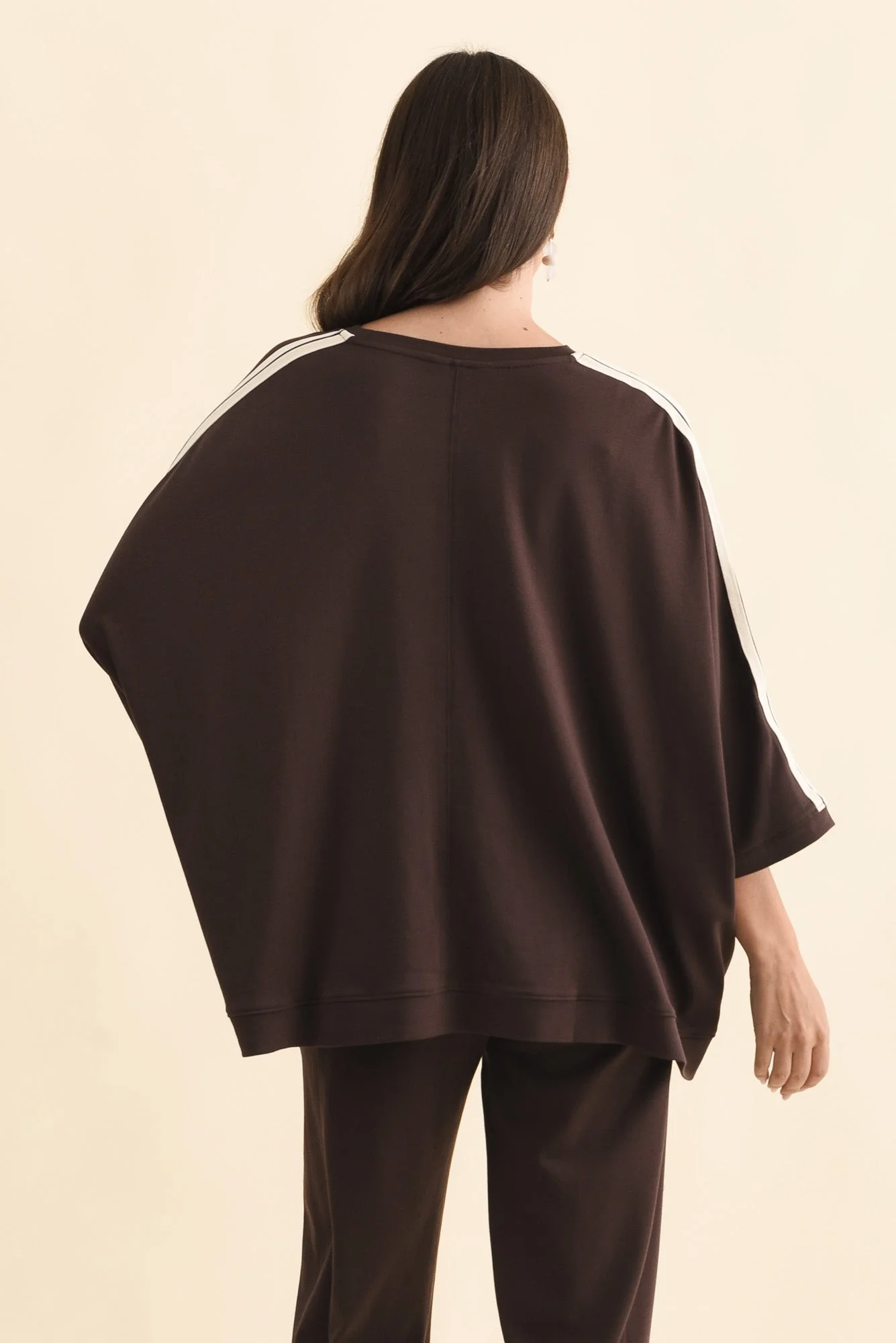 Valeria Chocolate Cotton Oversized Tee - Image 4