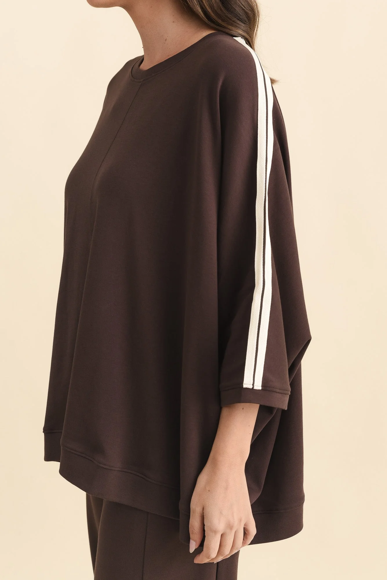 Valeria Chocolate Cotton Oversized Tee - Image 5