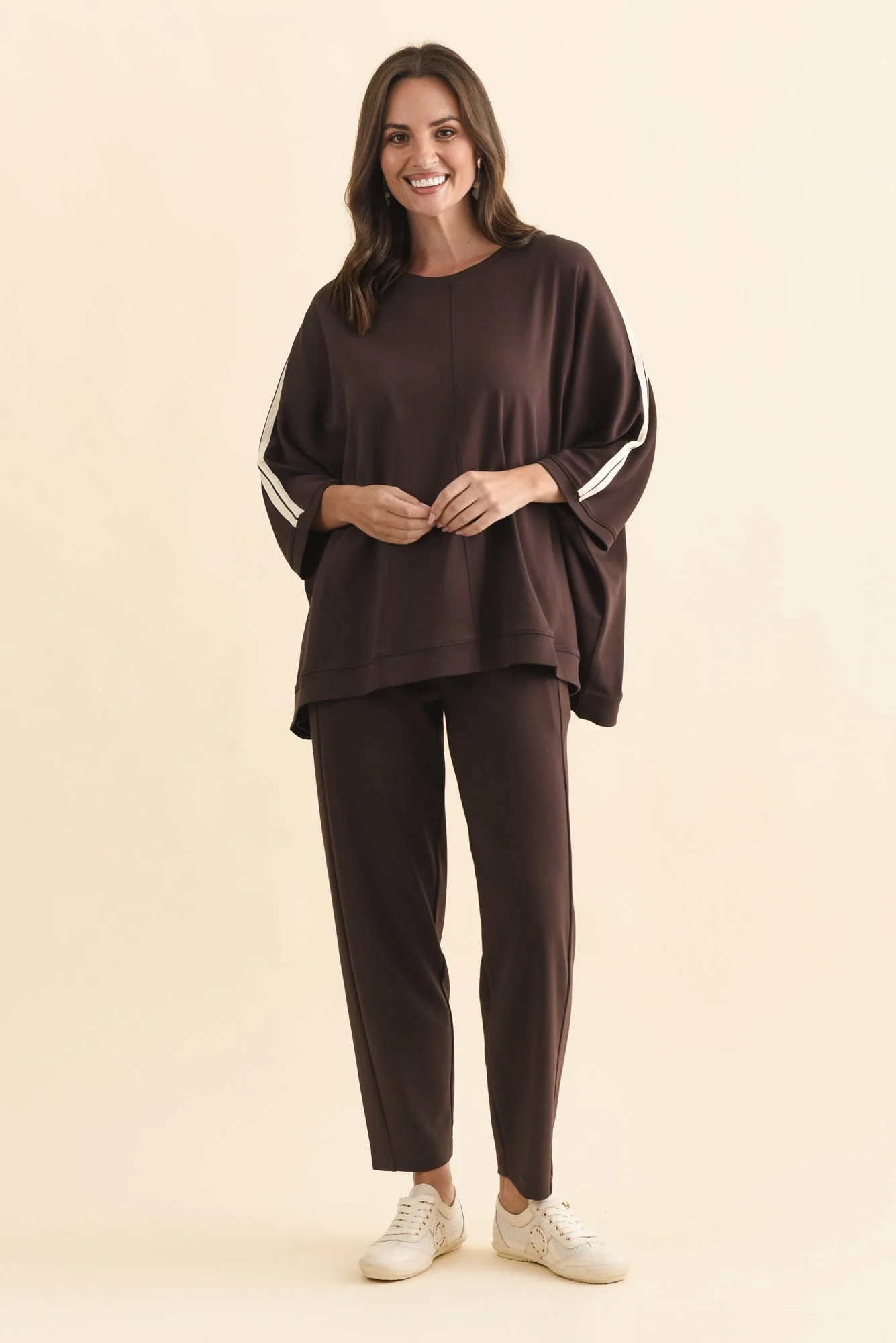 Valeria Chocolate Cotton Oversized Tee - Image 6