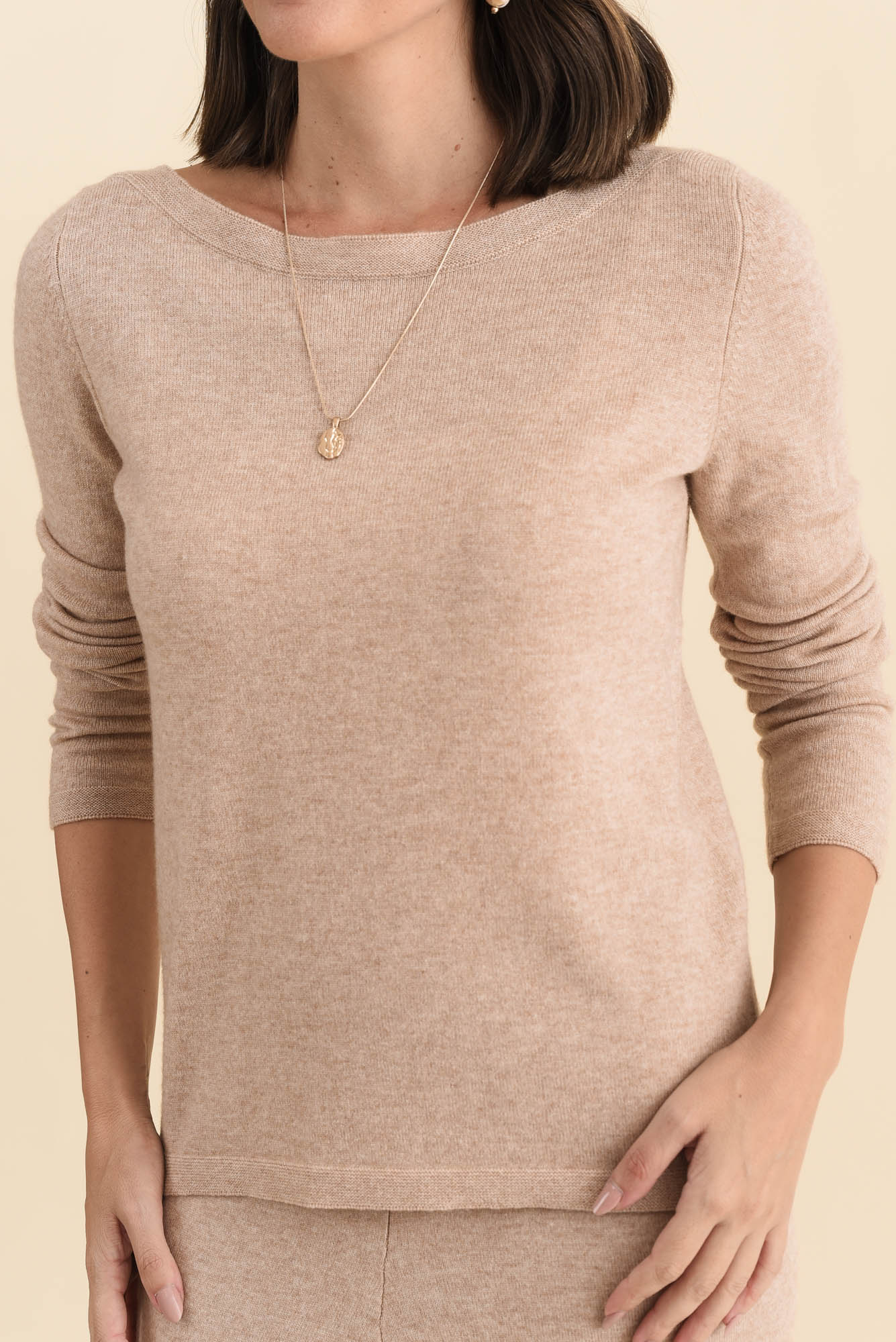 Valery Beige Wool Cashmere Sweater - Image 5