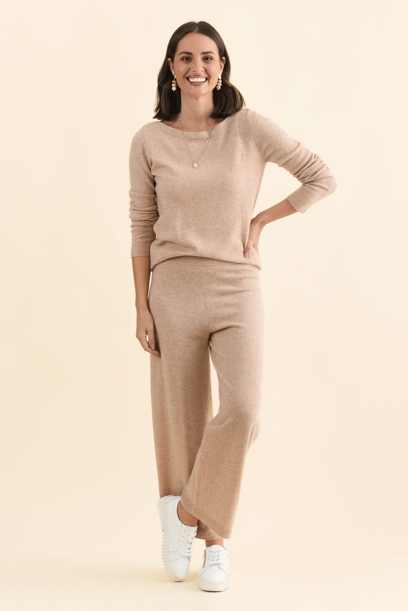 Valery Beige Wool Cashmere Sweater - Image 6