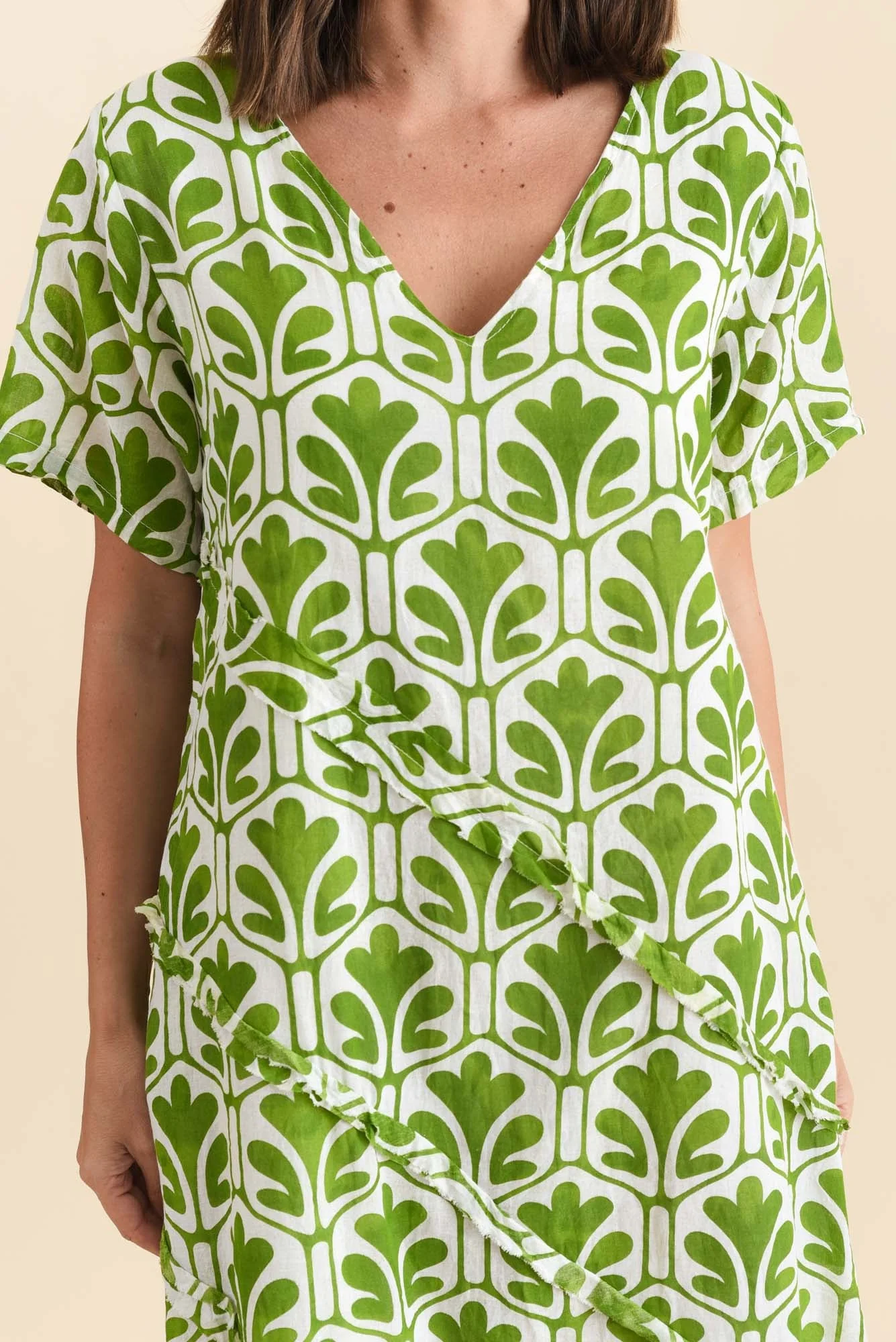 Vanessa Green Abstract Diagonal Seam Dress - Image 5