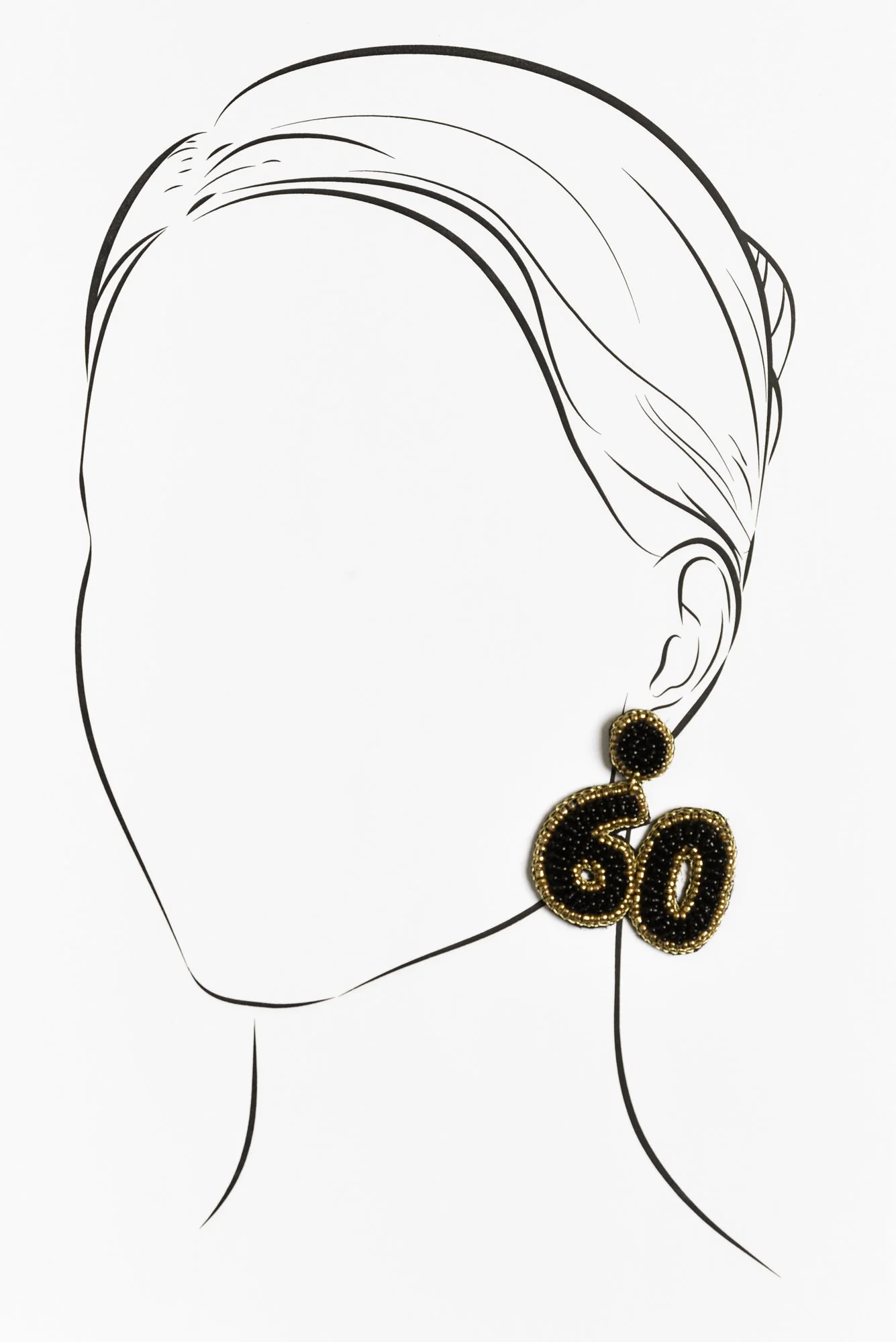 Vantia Black Beaded 60 Earrings - Image 2