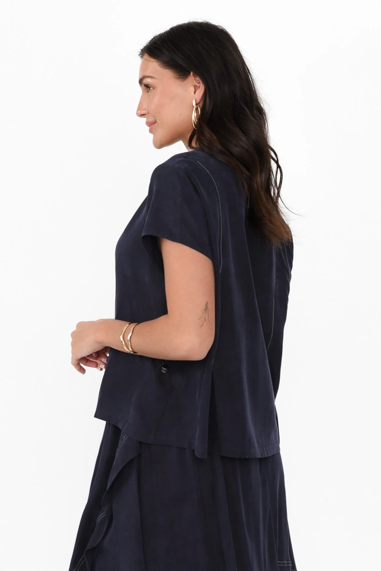 Vault Navy Cupro Reversible Top - Image 4