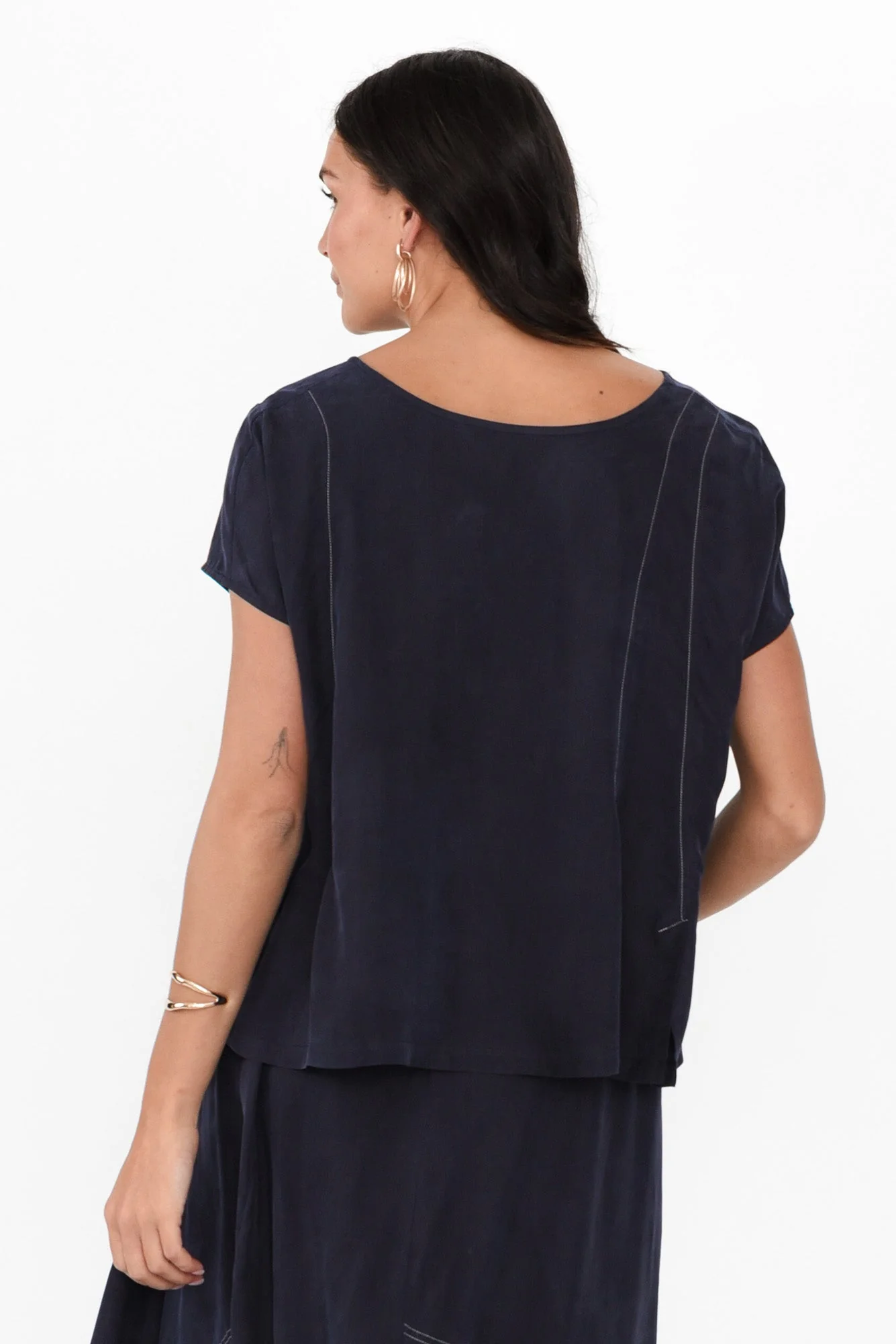 Vault Navy Cupro Reversible Top - Image 5