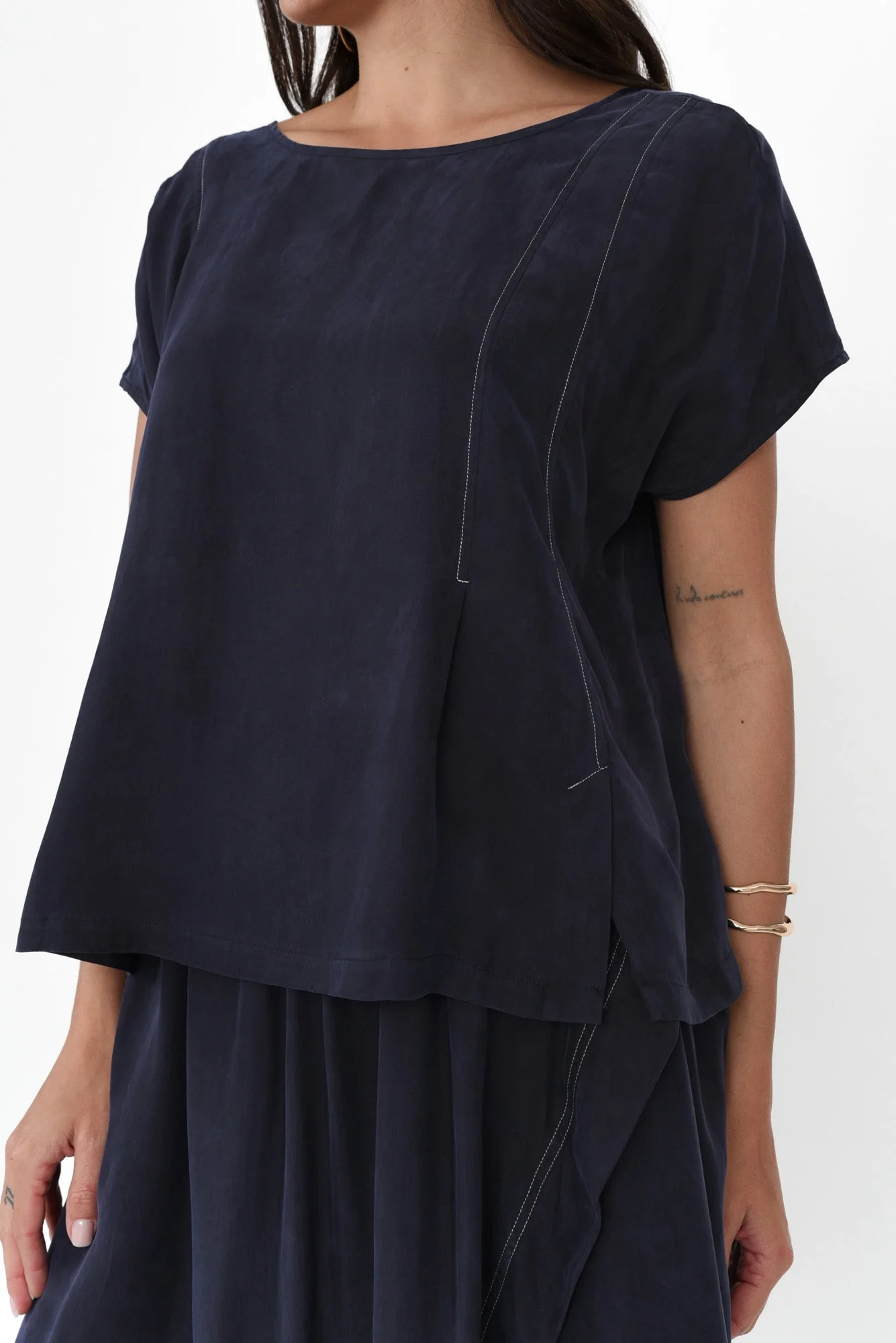 Vault Navy Cupro Reversible Top - Image 7